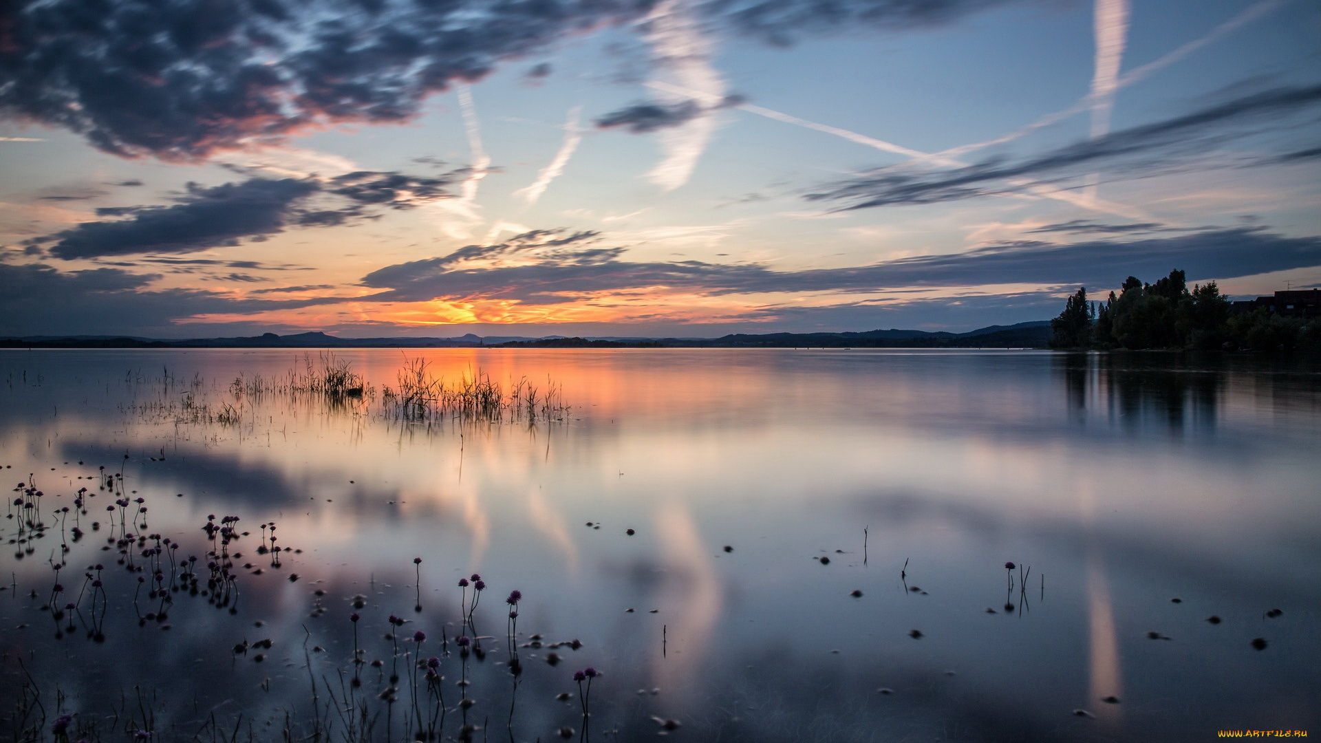 природа, реки, озера, озеро, облака