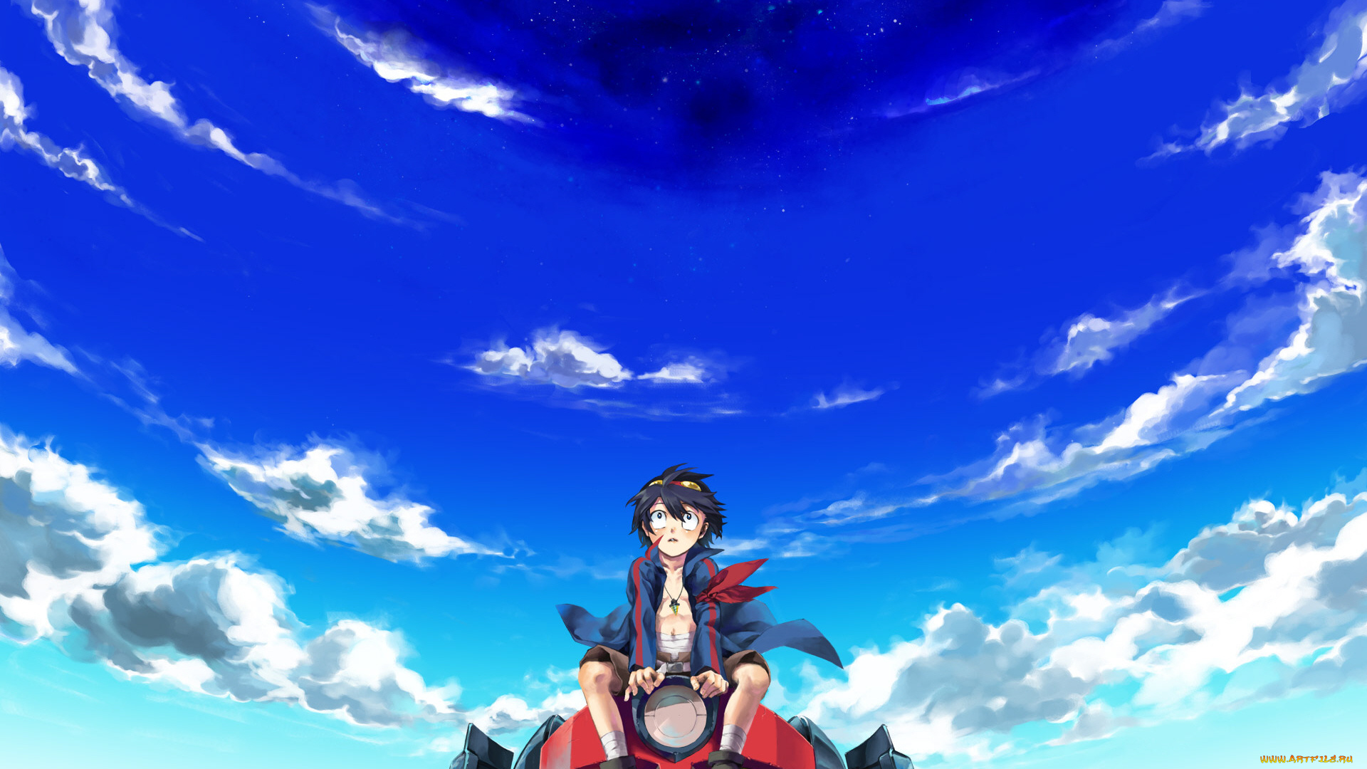 аниме, tengen, toppa, gurren-lagann, небо