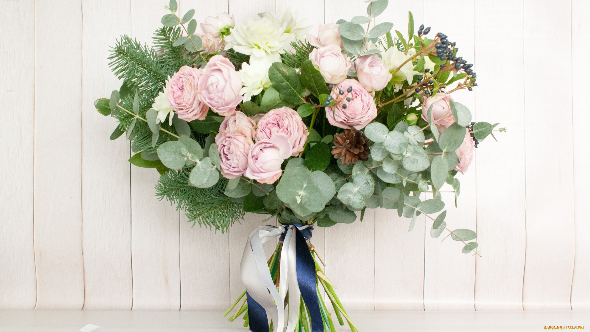 цветы, букеты, , композиции, лента, зелень, розы, букет