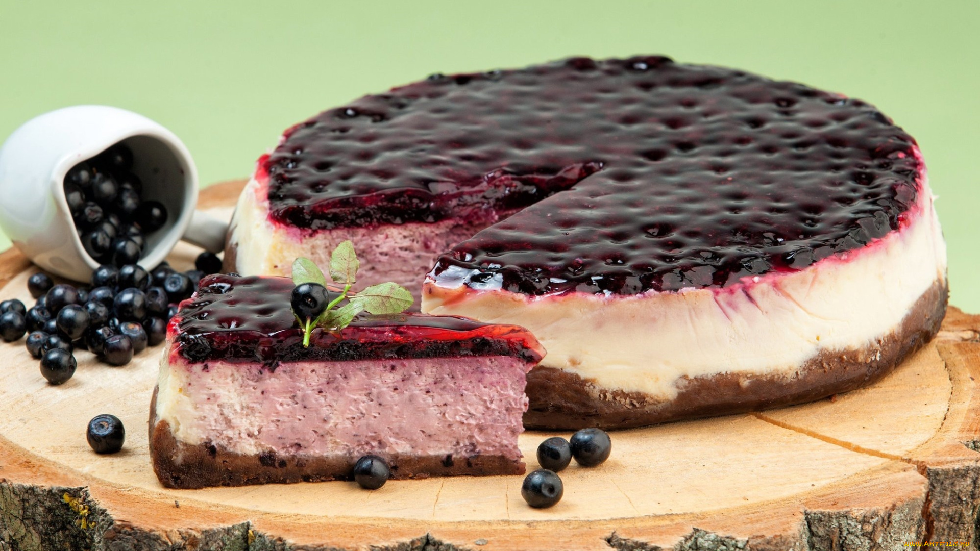 еда, торты, черника, чизкейк, ягоды, торт
