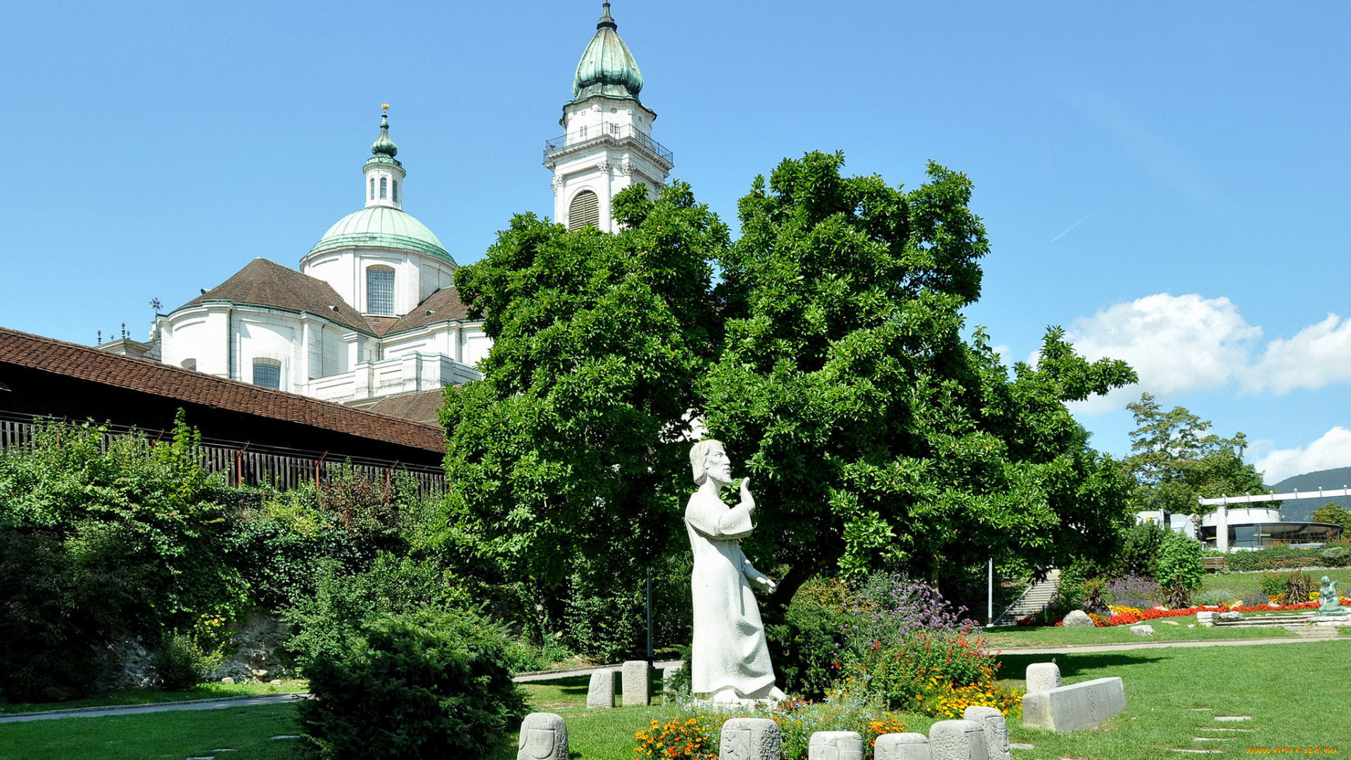 города, -, памятники, , скульптуры, , арт-объекты, собор, деревья, скульптура