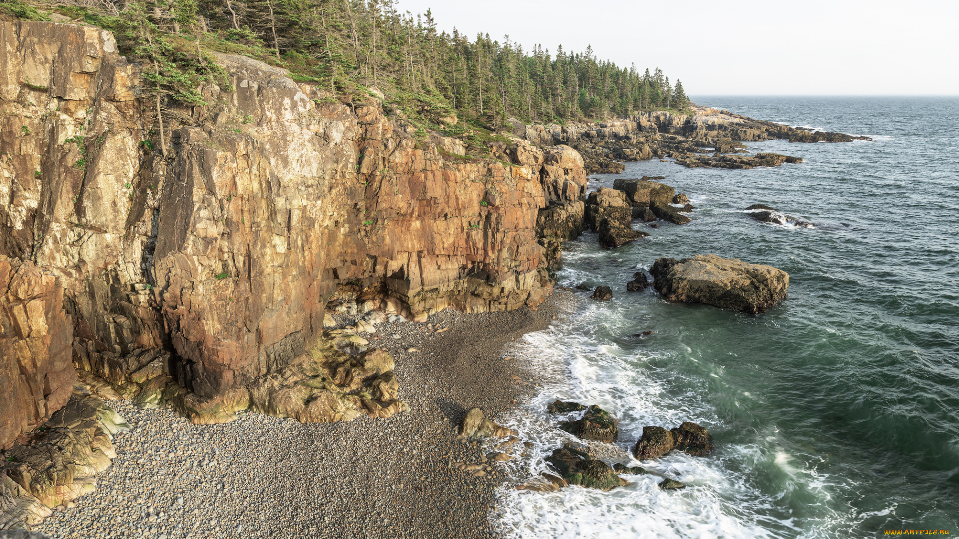 природа, побережье, простор