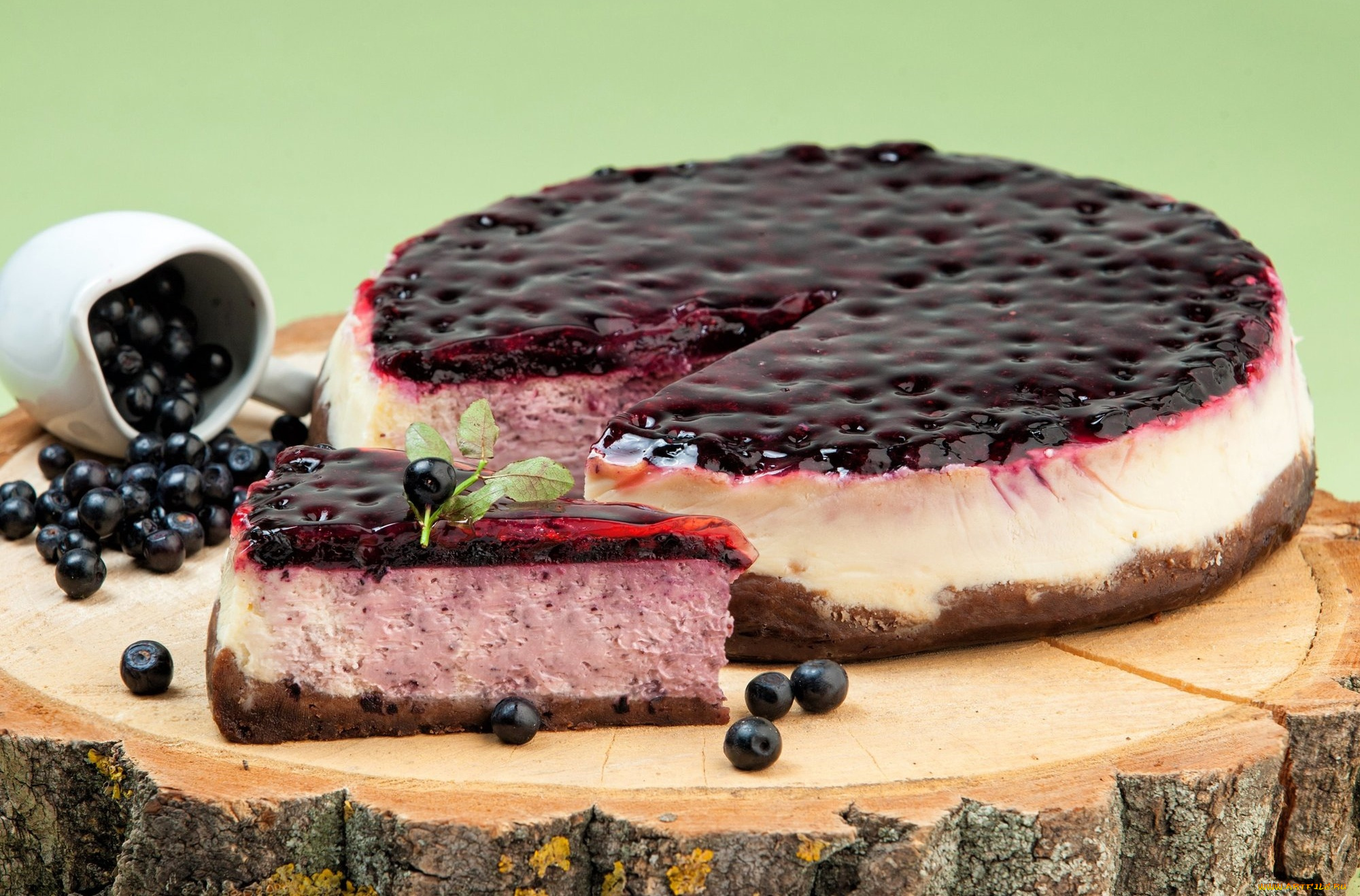 еда, торты, черника, чизкейк, ягоды, торт