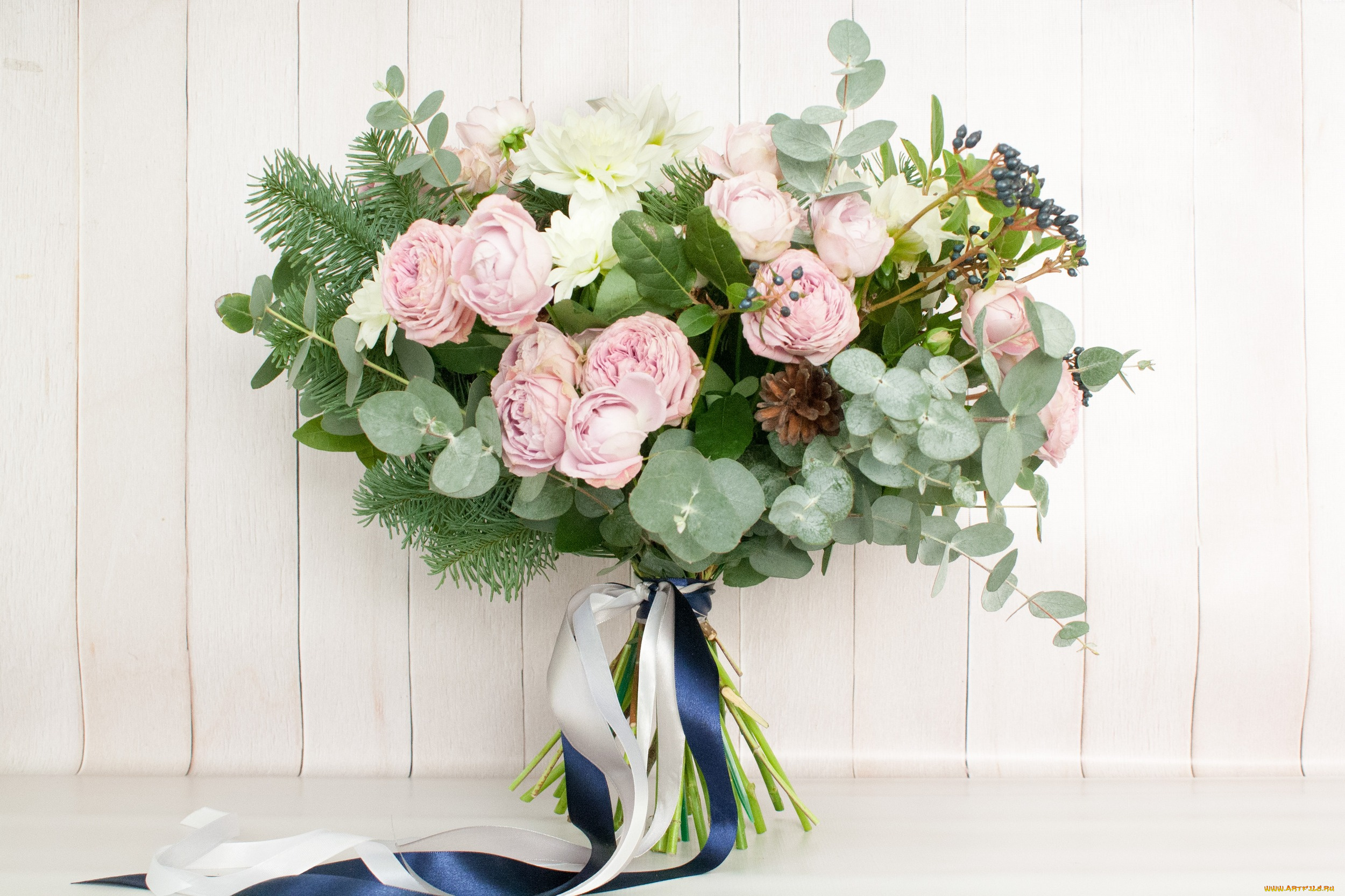 цветы, букеты, , композиции, лента, зелень, розы, букет