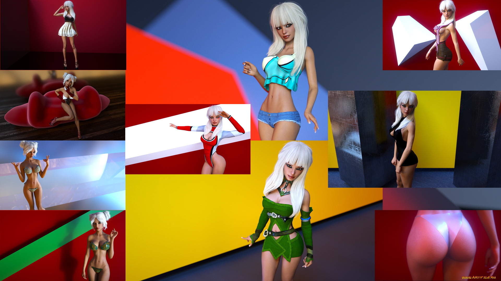 3д, графика, люди, , people, взгляд, фон, девушки