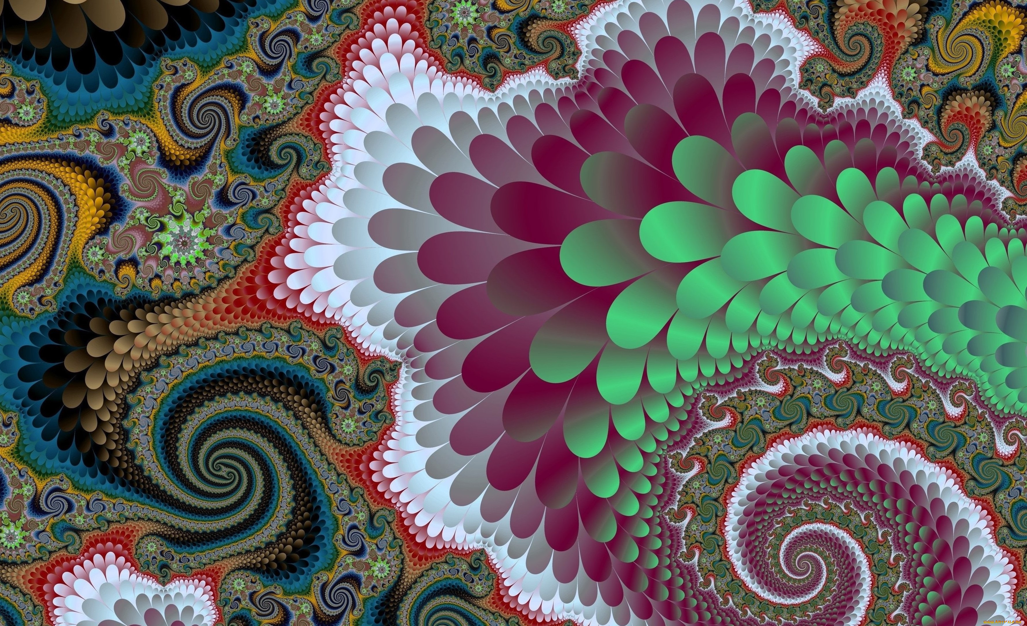 3д, графика, фракталы, , fractal, узор, фон, цвет