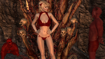 обоя 3д графика, фантазия , fantasy, взгляд, девушка, фон