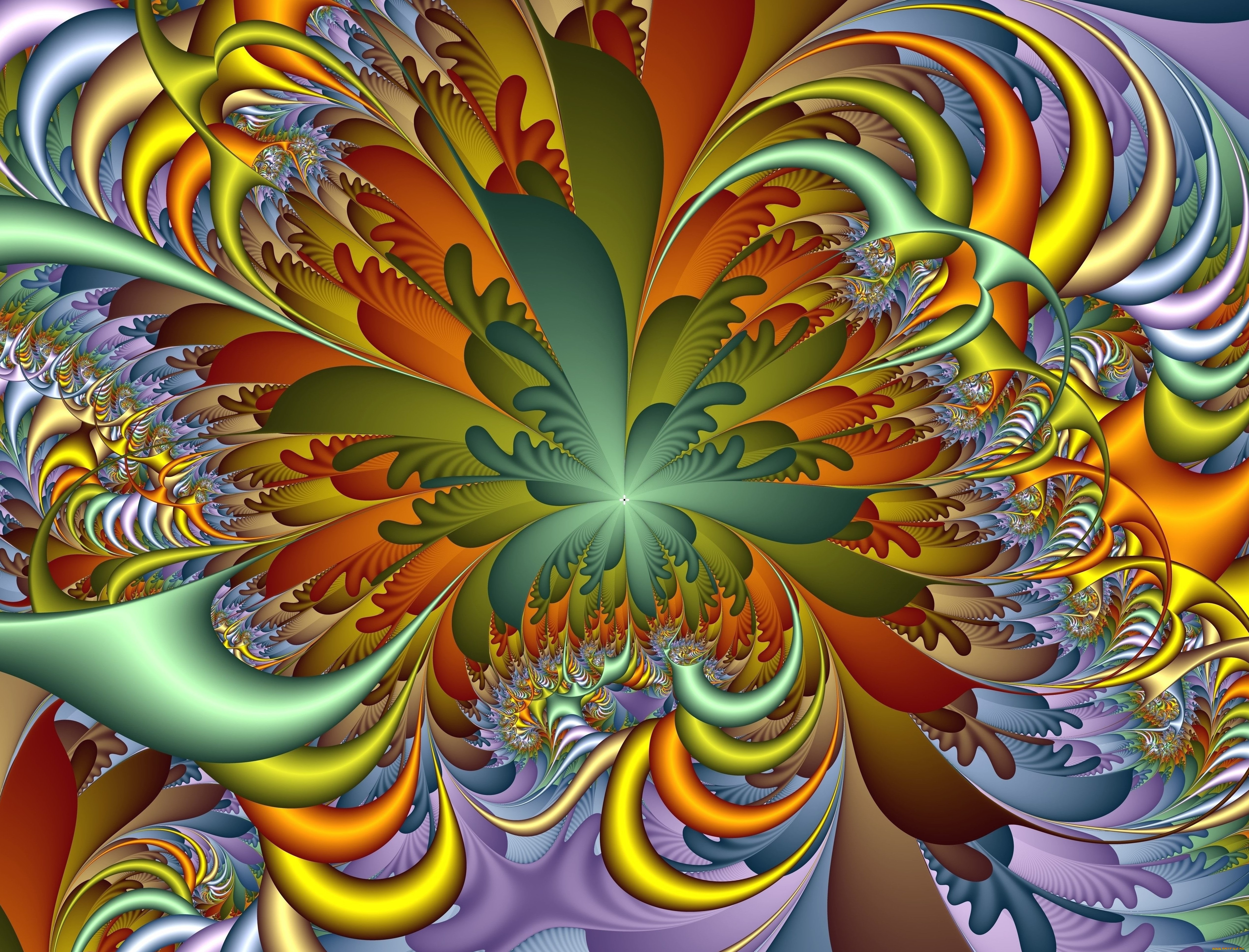 3д, графика, фракталы, , fractal, цвет, фон, узор