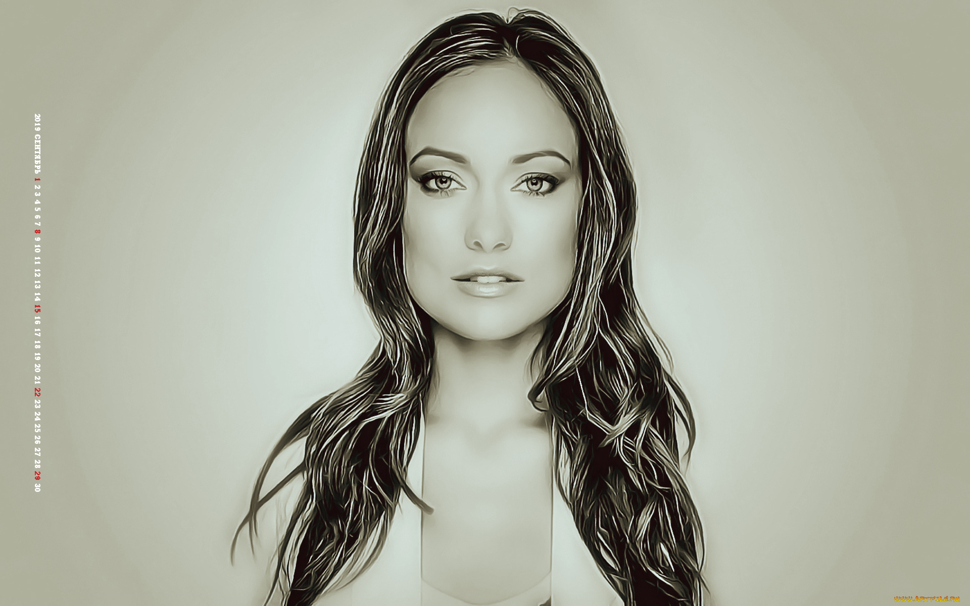 календари, компьютерный, дизайн, взгляд, 2019, calendar, женщина, девушка