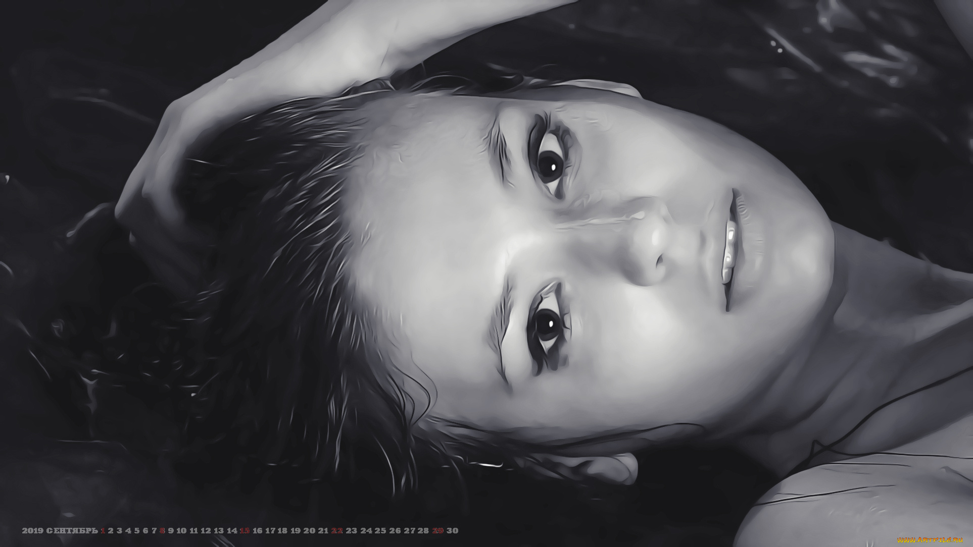 календари, компьютерный, дизайн, лицо, женщина, calendar, 2019, взгляд, девушка