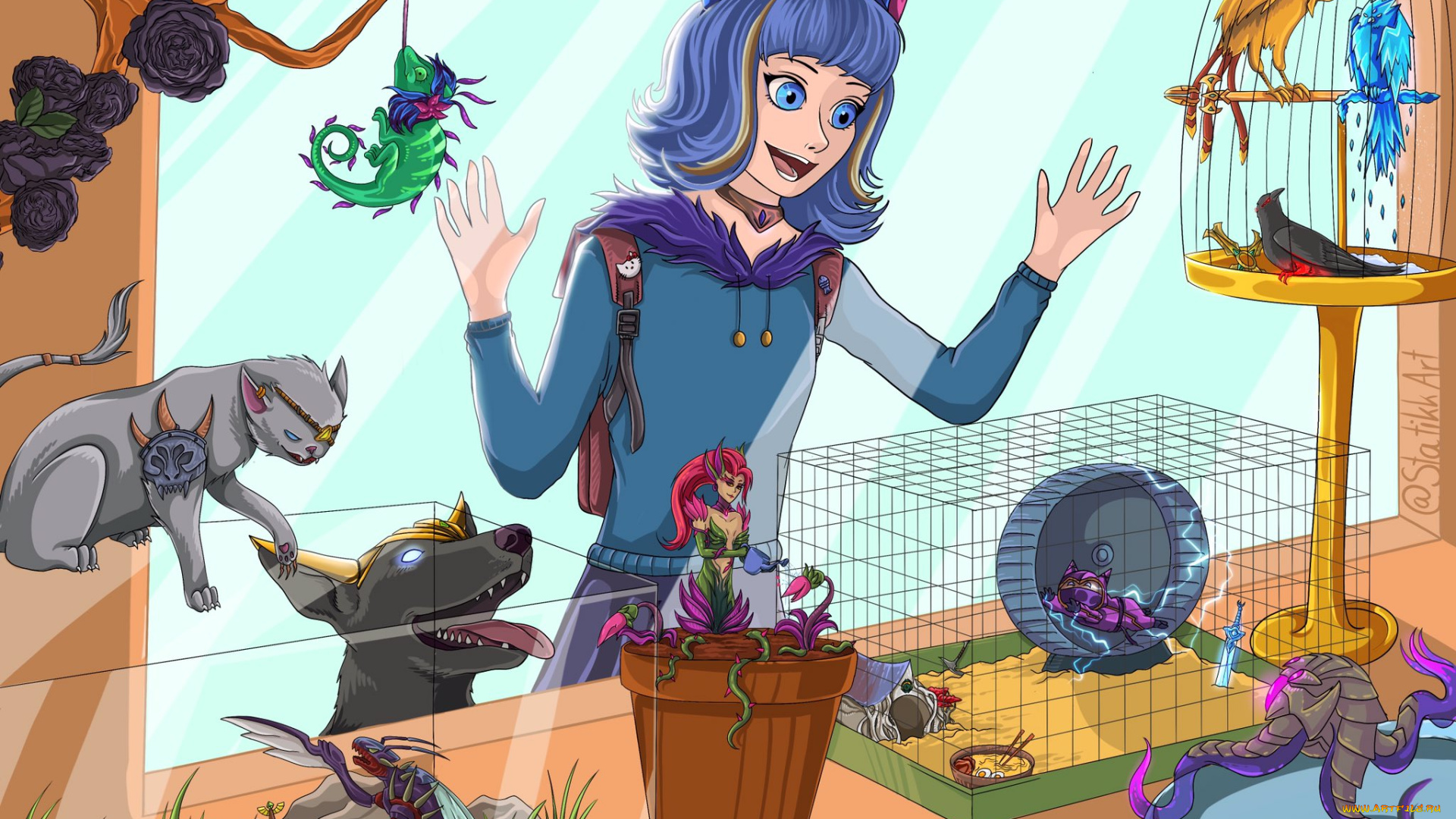 видео, игры, league, of, legends, магазин, витрина, существа, zyra