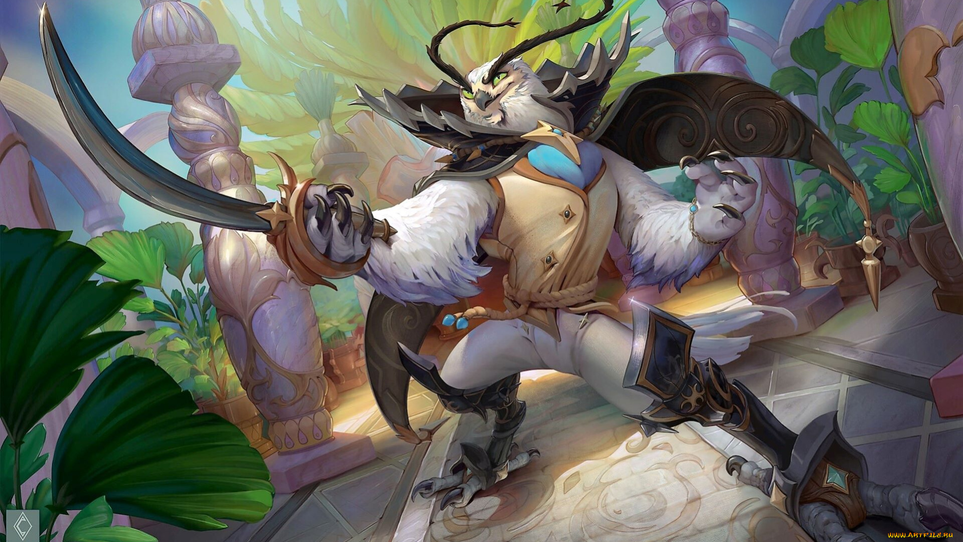 фэнтези, существа, существо, оружие, сад, airon