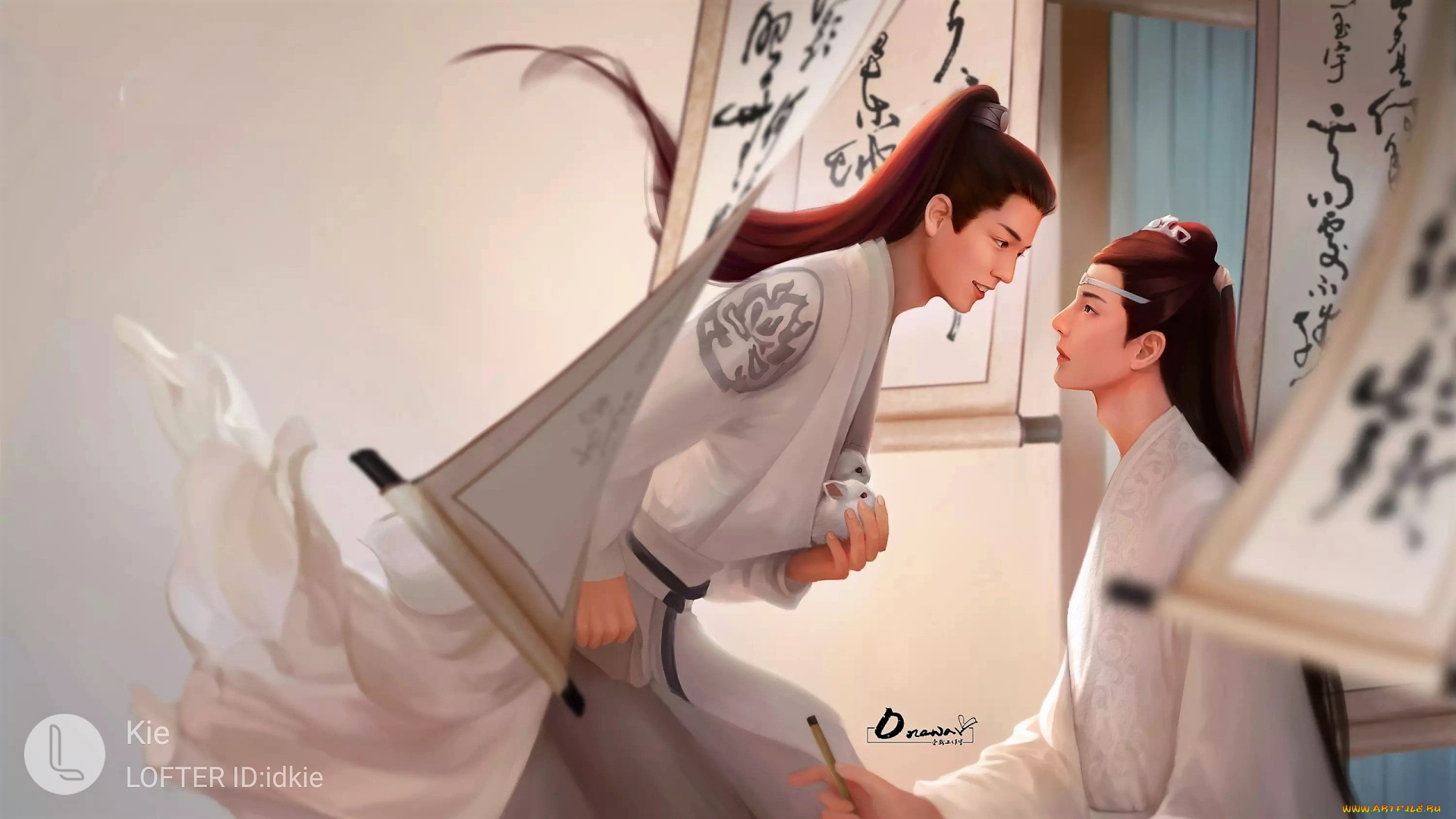 рисованное, кино, , мультфильмы, вэй, усянь, лань, ванцзы, кролики, иероглифы