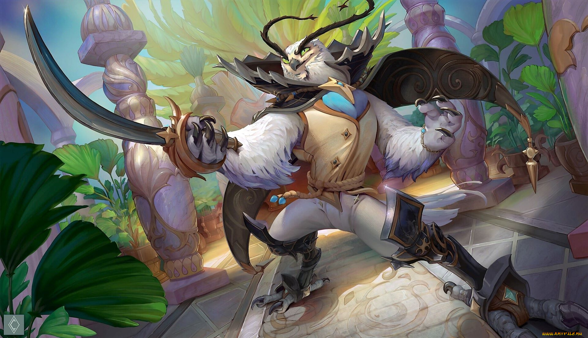 фэнтези, существа, существо, оружие, сад, airon