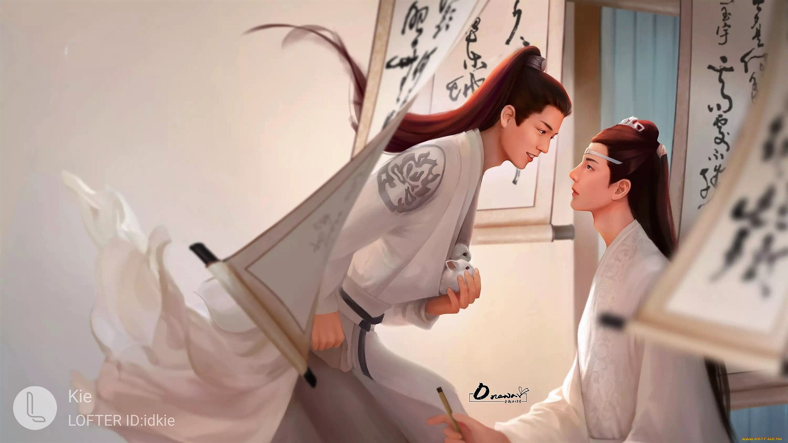 рисованное, кино, , мультфильмы, вэй, усянь, лань, ванцзы, кролики, иероглифы