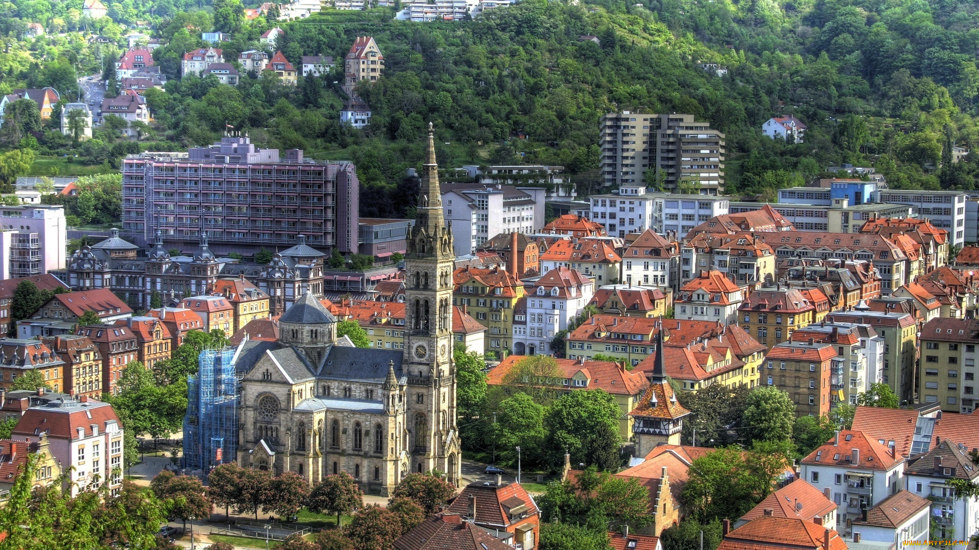 stuttgart, germany, города, -, панорамы