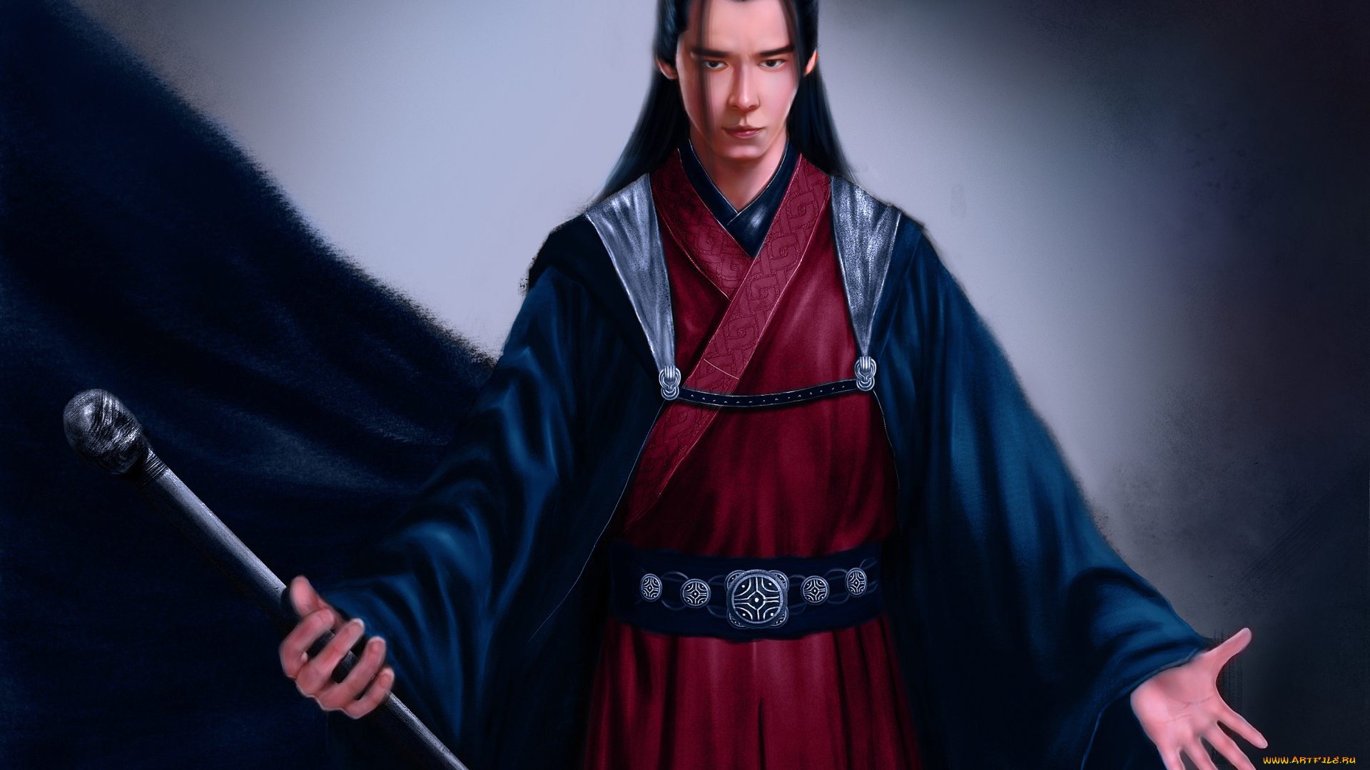 рисованное, люди, мужчина, фон, взгляд