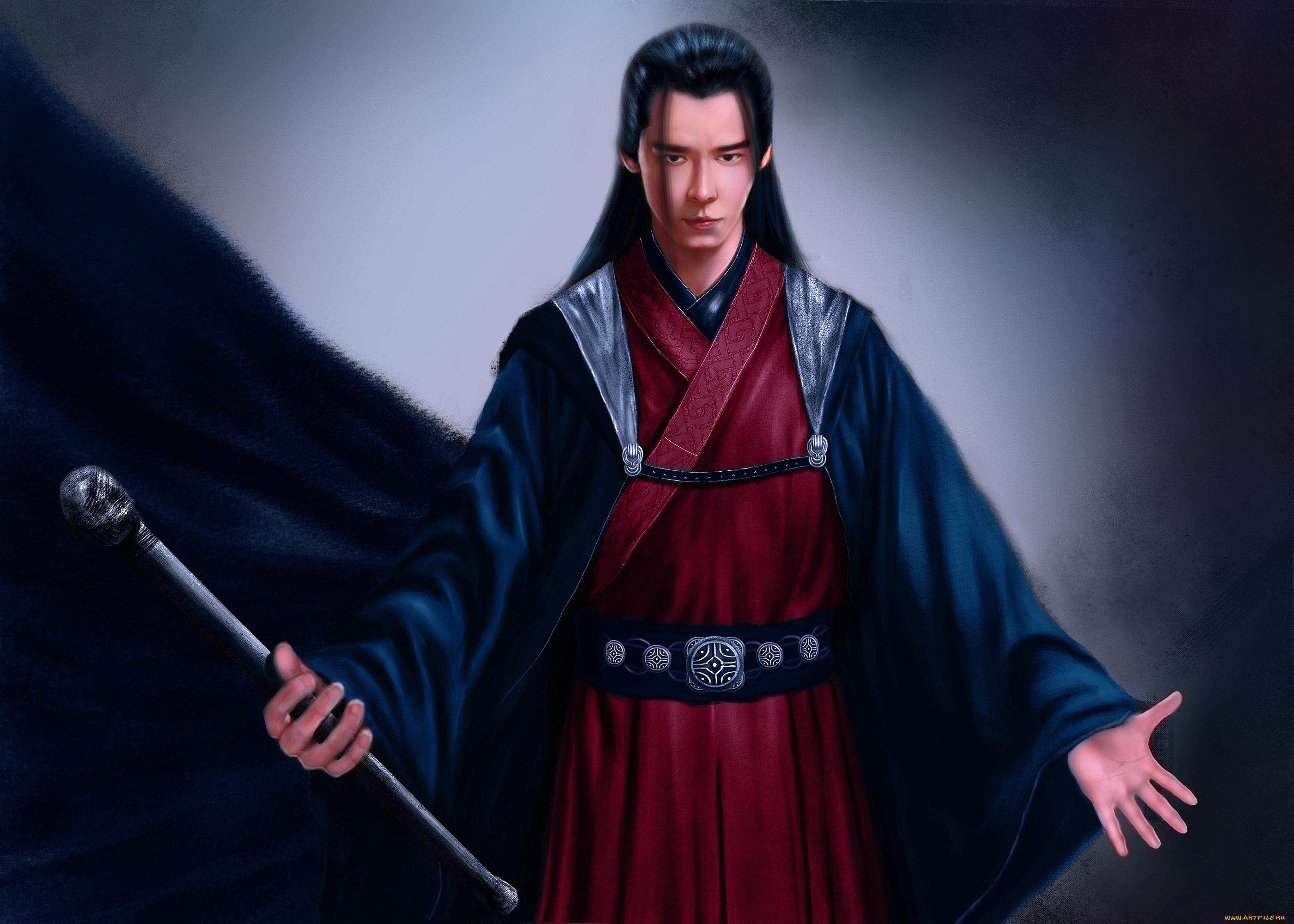 рисованное, люди, мужчина, фон, взгляд