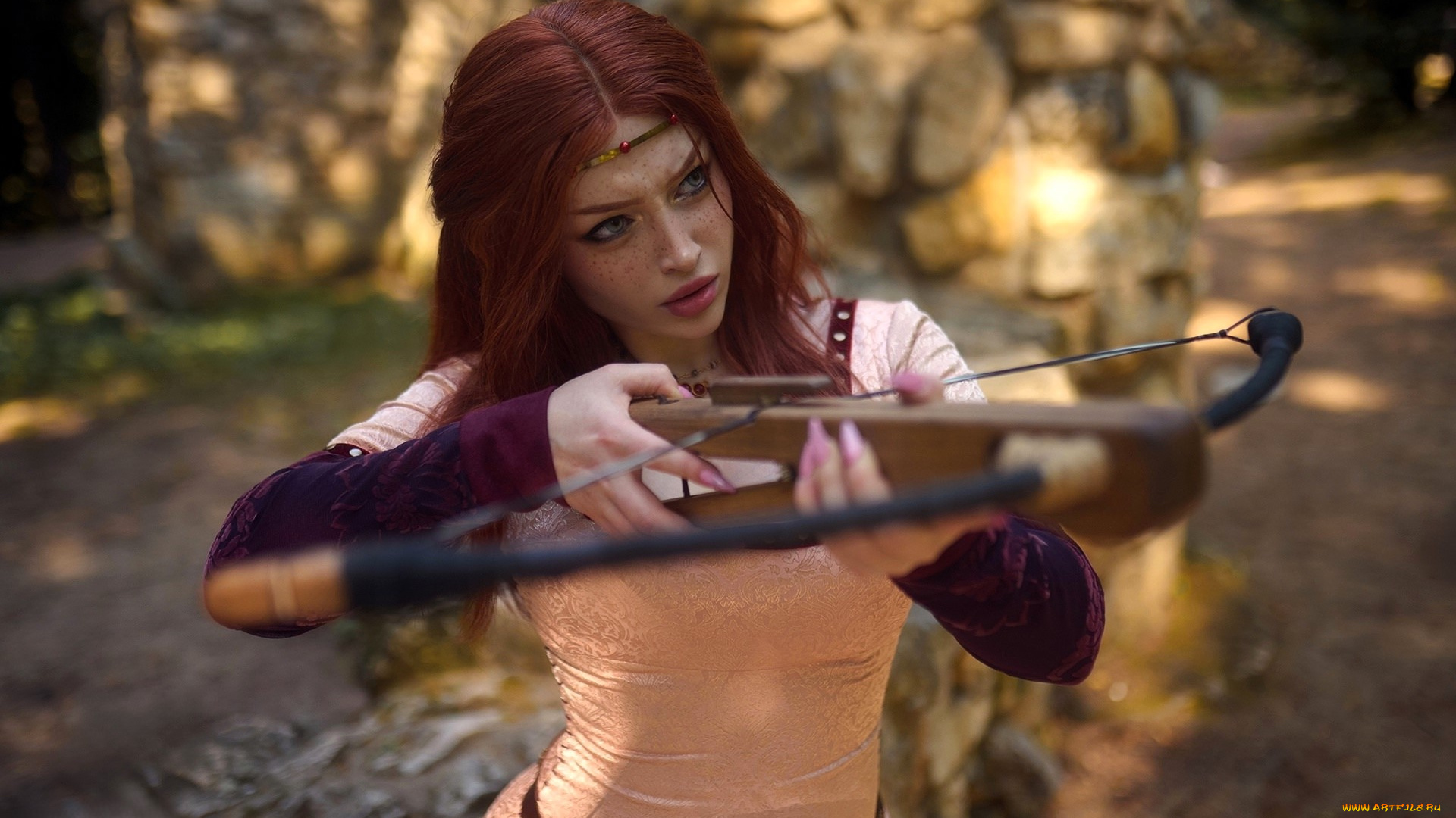 девушки, мария, давыдова, , lady, melamory, образ, косплей, наряд, костюм, платье, арбалет