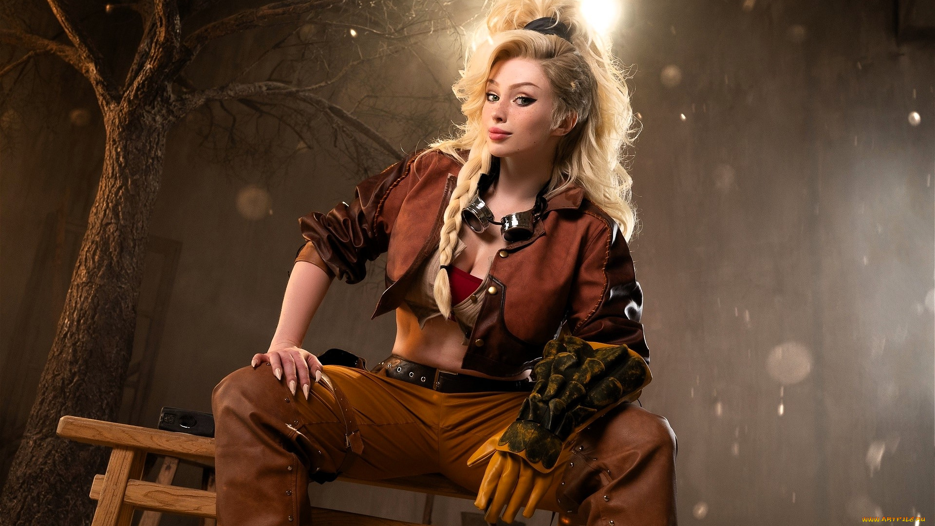 девушки, мария, давыдова, , lady, melamory, образ, косплей, наряд, костюм, скамейка, дерево