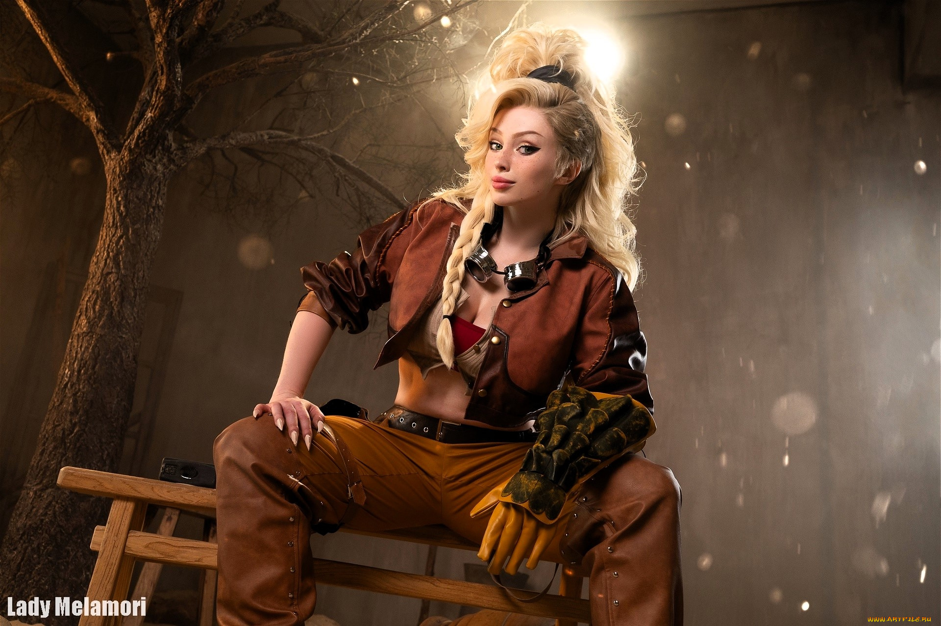 девушки, мария, давыдова, , lady, melamory, образ, косплей, наряд, костюм, скамейка, дерево