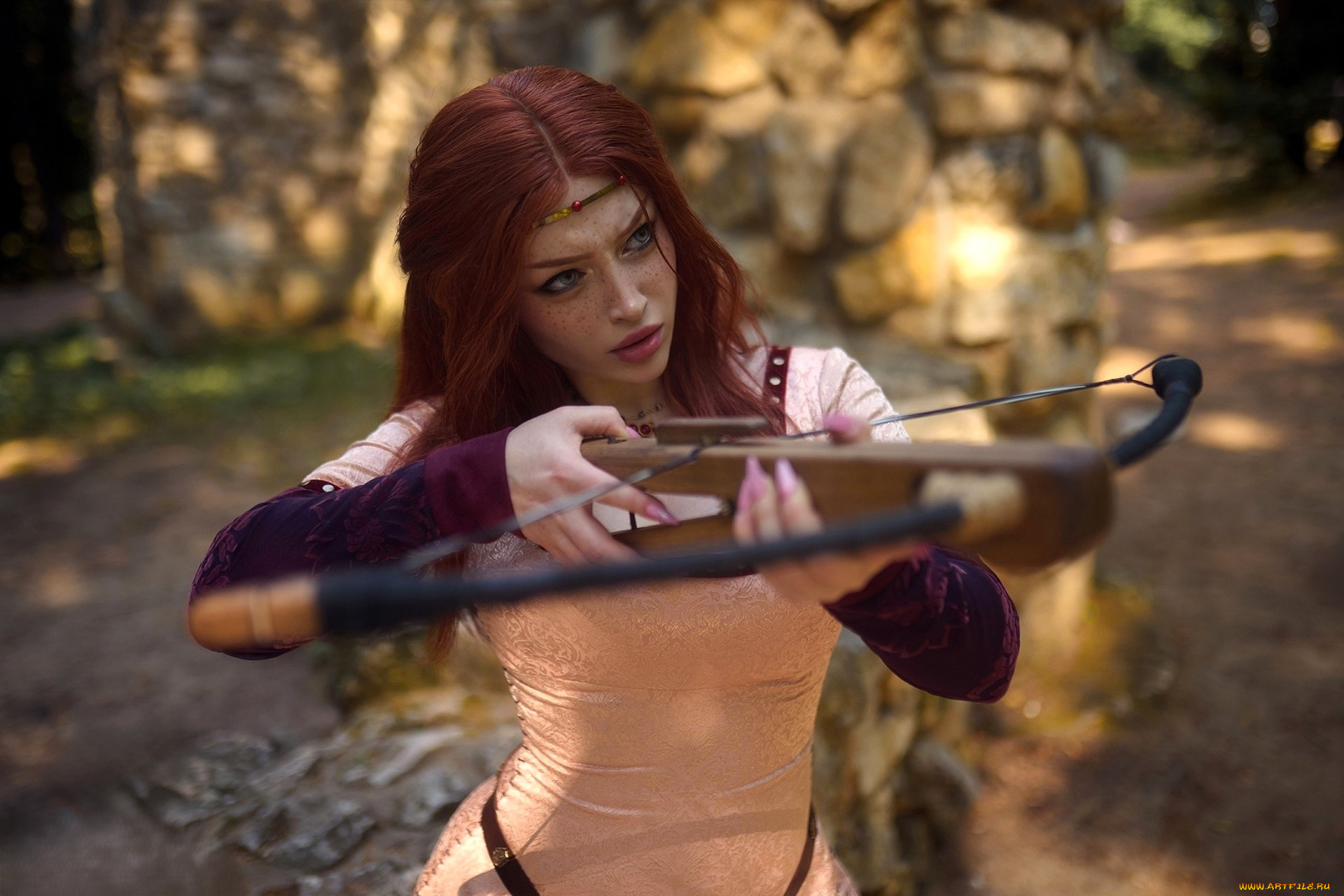 девушки, мария, давыдова, , lady, melamory, образ, косплей, наряд, костюм, платье, арбалет