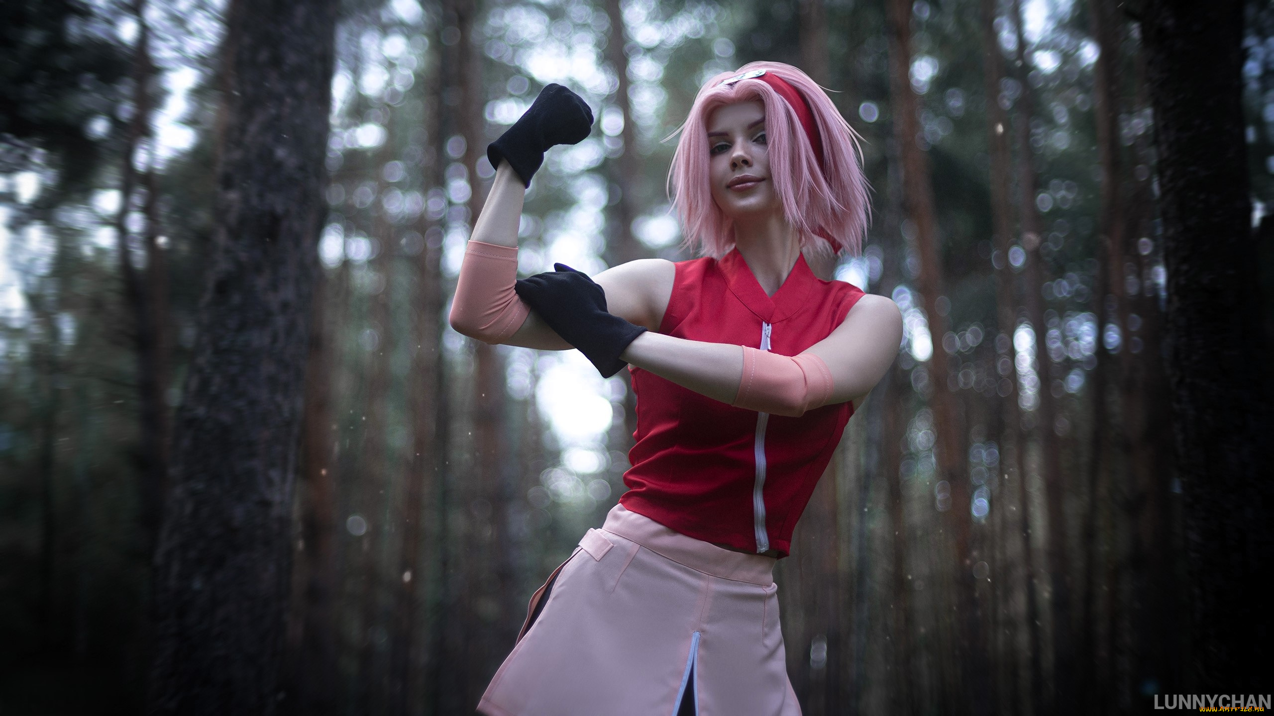 девушки, светлана, хофман, , lunny, chan, образ, косплей, наряд, костюм, сакура, лес