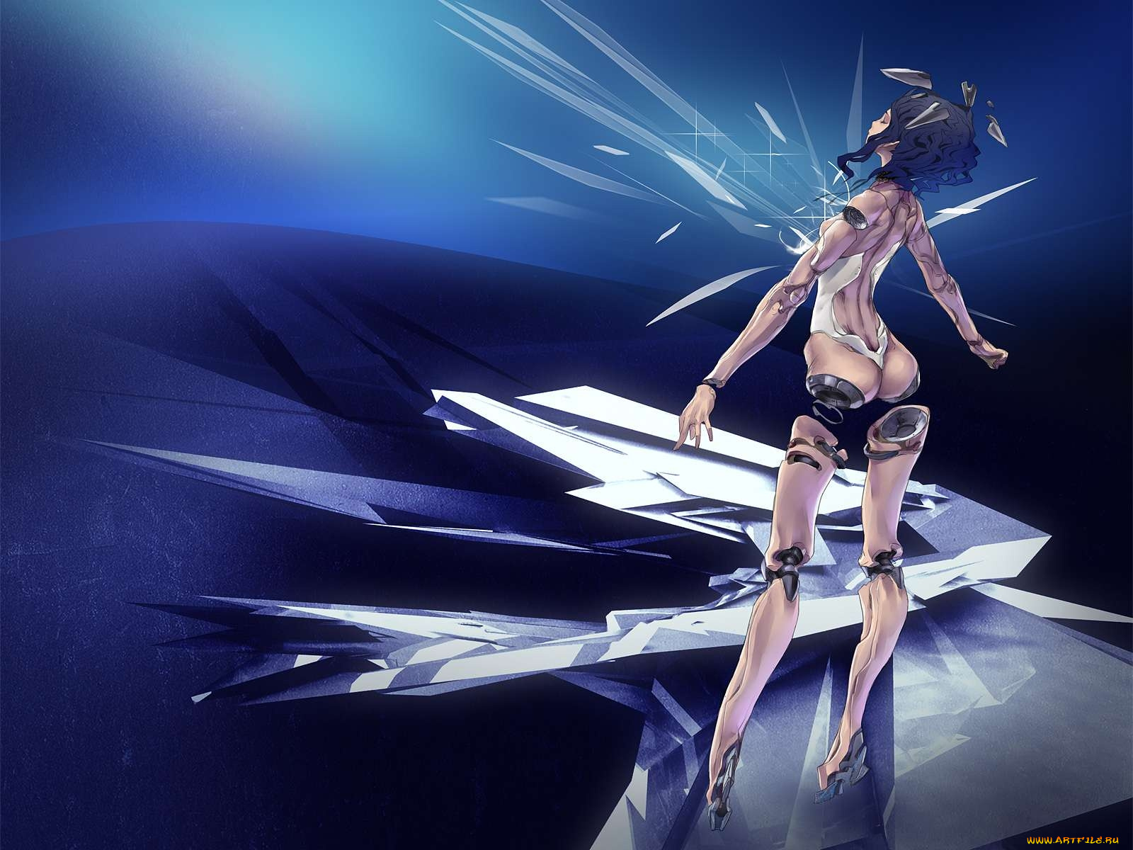 аниме, weapon, blood, technology