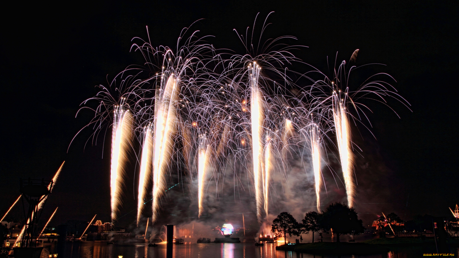 разное, салюты, фейерверки, праздник, огни