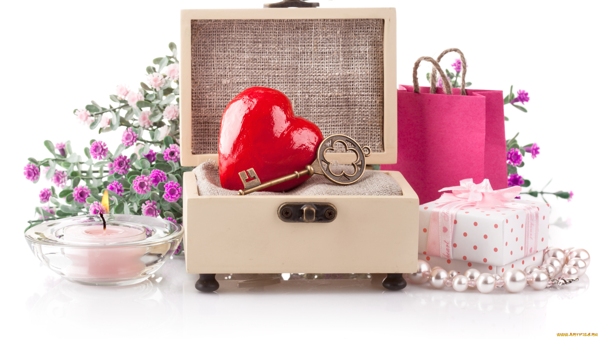 праздничные, день, св, валентина, сердечки, любовь, сердце, ключ