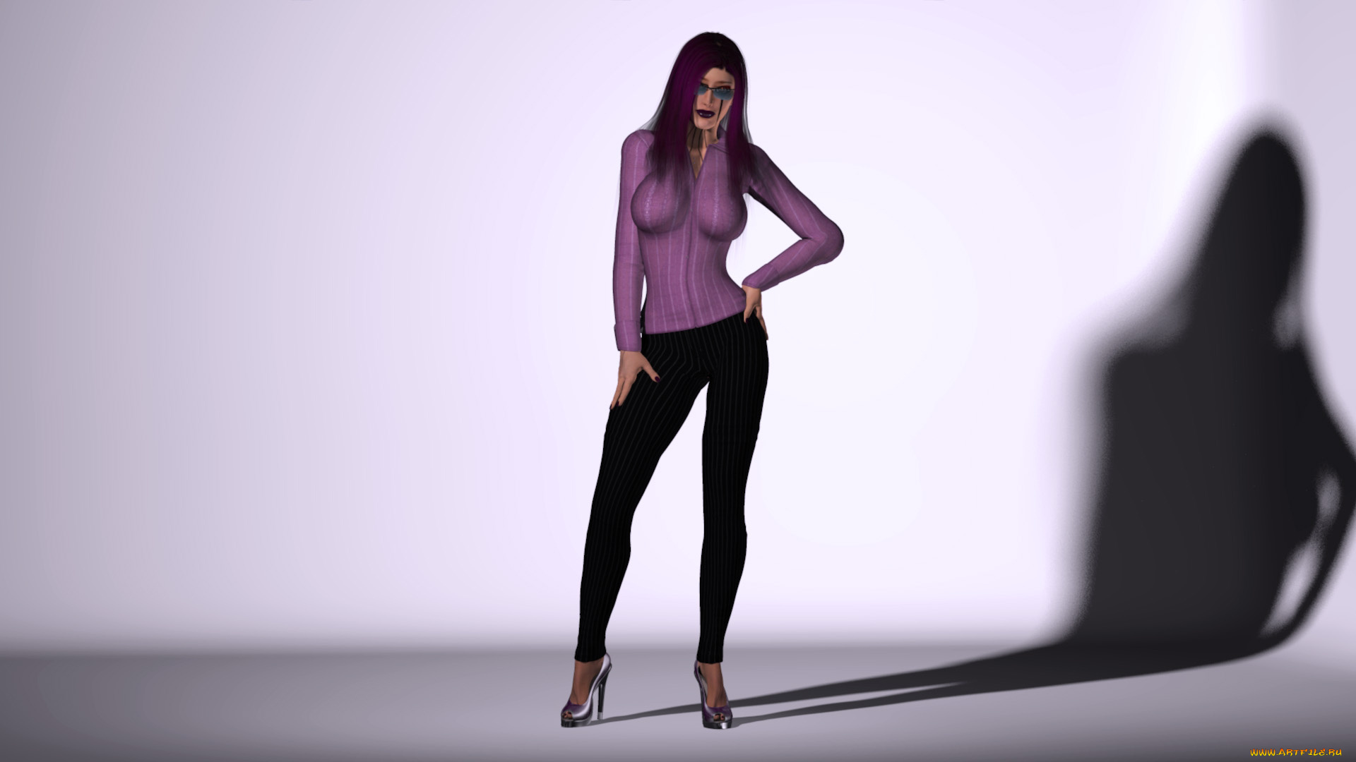 3д, графика, люди, , people, девушка, тень, фон, взгляд