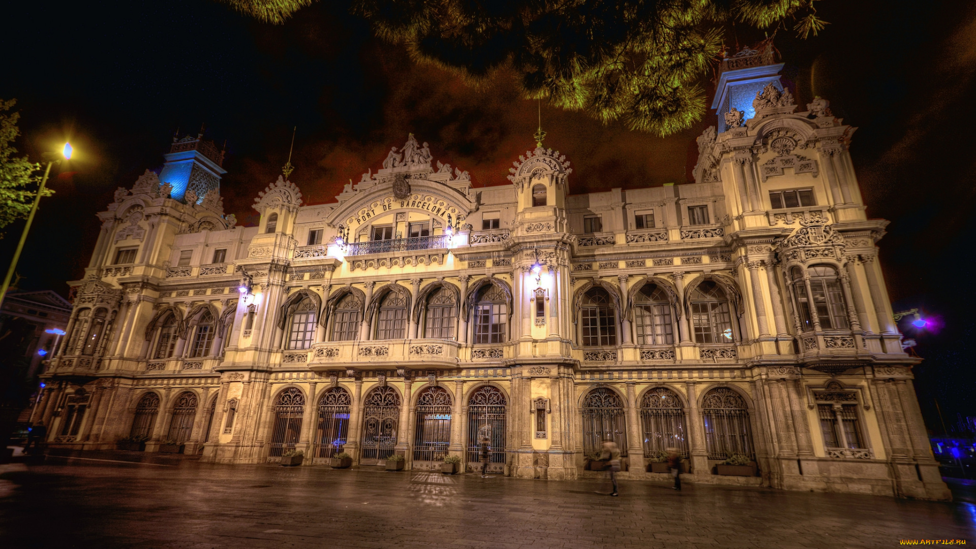 barcelona, -, port, vell, города, замки, испании, дворец, площадь