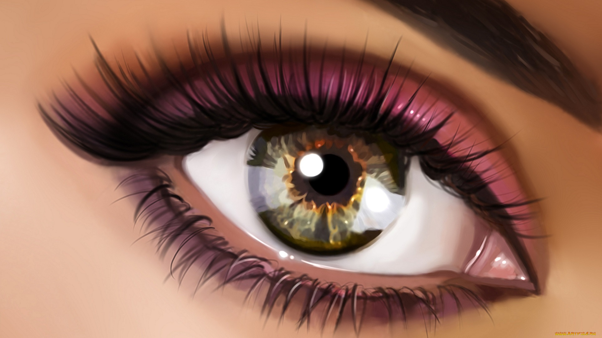 рисованные, -, другое, тени, макияж, глаз, зрачок, ресницы, бровь