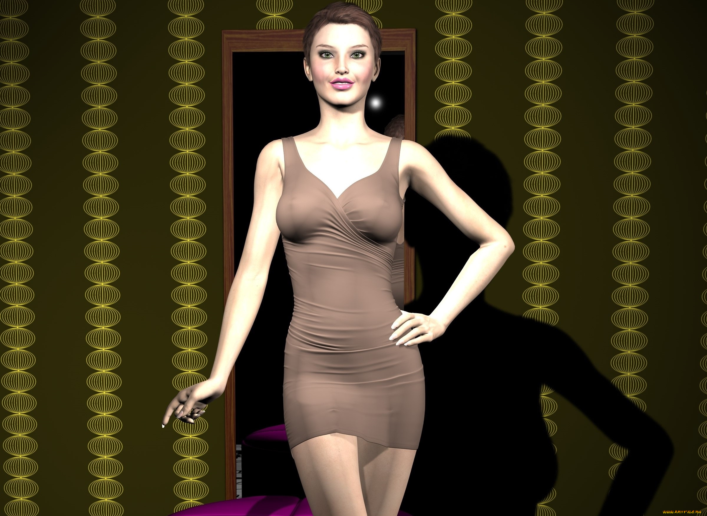 3д, графика, люди, , people, взгляд, девушка, фон