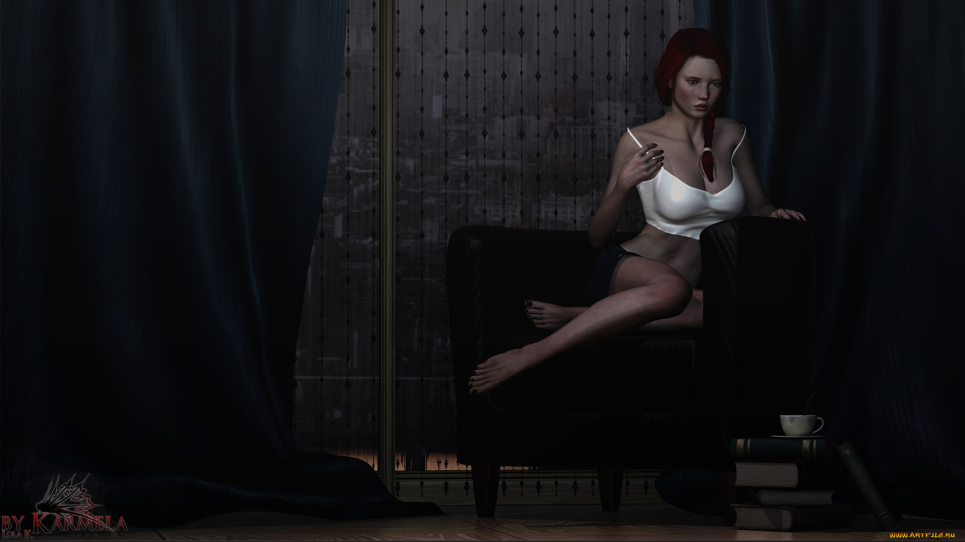 3д, графика, люди, , people, чашка, фон, взгляд, девушка