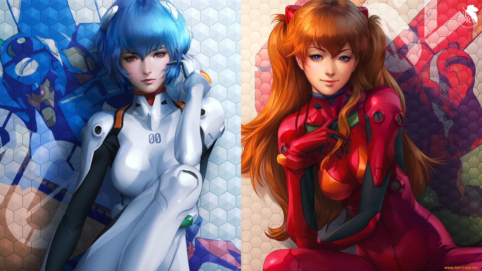 аниме, evangelion, asuka, langley, sohryu, anime, rei, ayanami, девушка