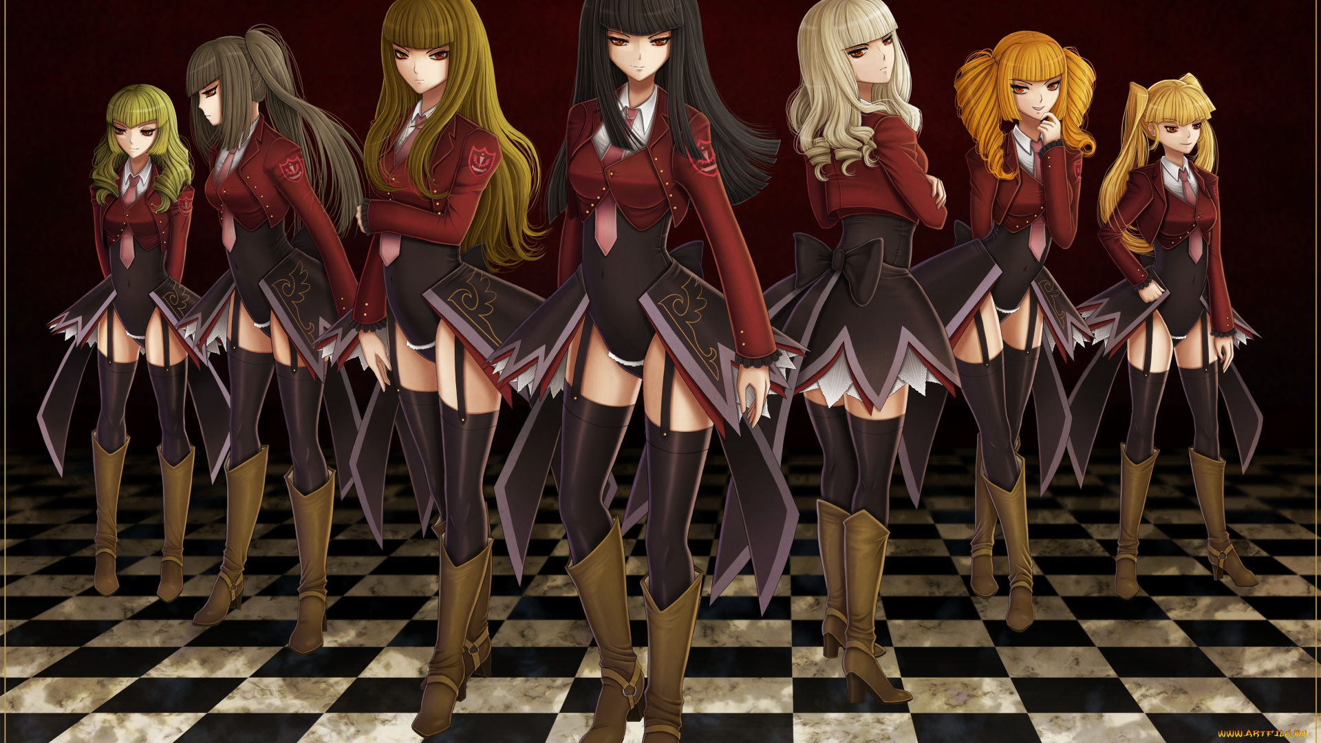 аниме, umineko, no, naku, koro, ni, asmodeus, umineko, no, naku, koro, ni, stainglass, artist, satan, девушки, арт, belphegor, beelzebub, mammon, lucifer, leviathan