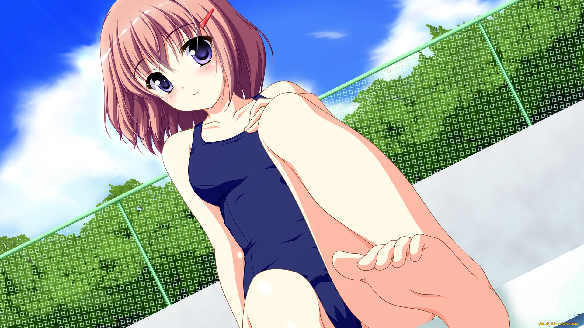 аниме, unknown, , другое, kakesu, арт, девочка, сетка, взгляд, капальник