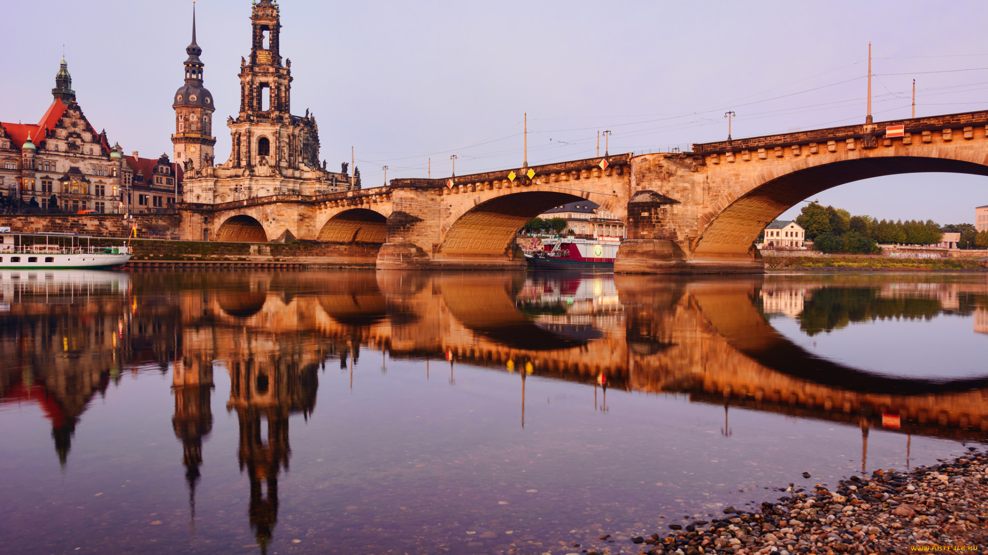 augustusbridge, dresden, города, дрезден, , германия, шпили, мост, река