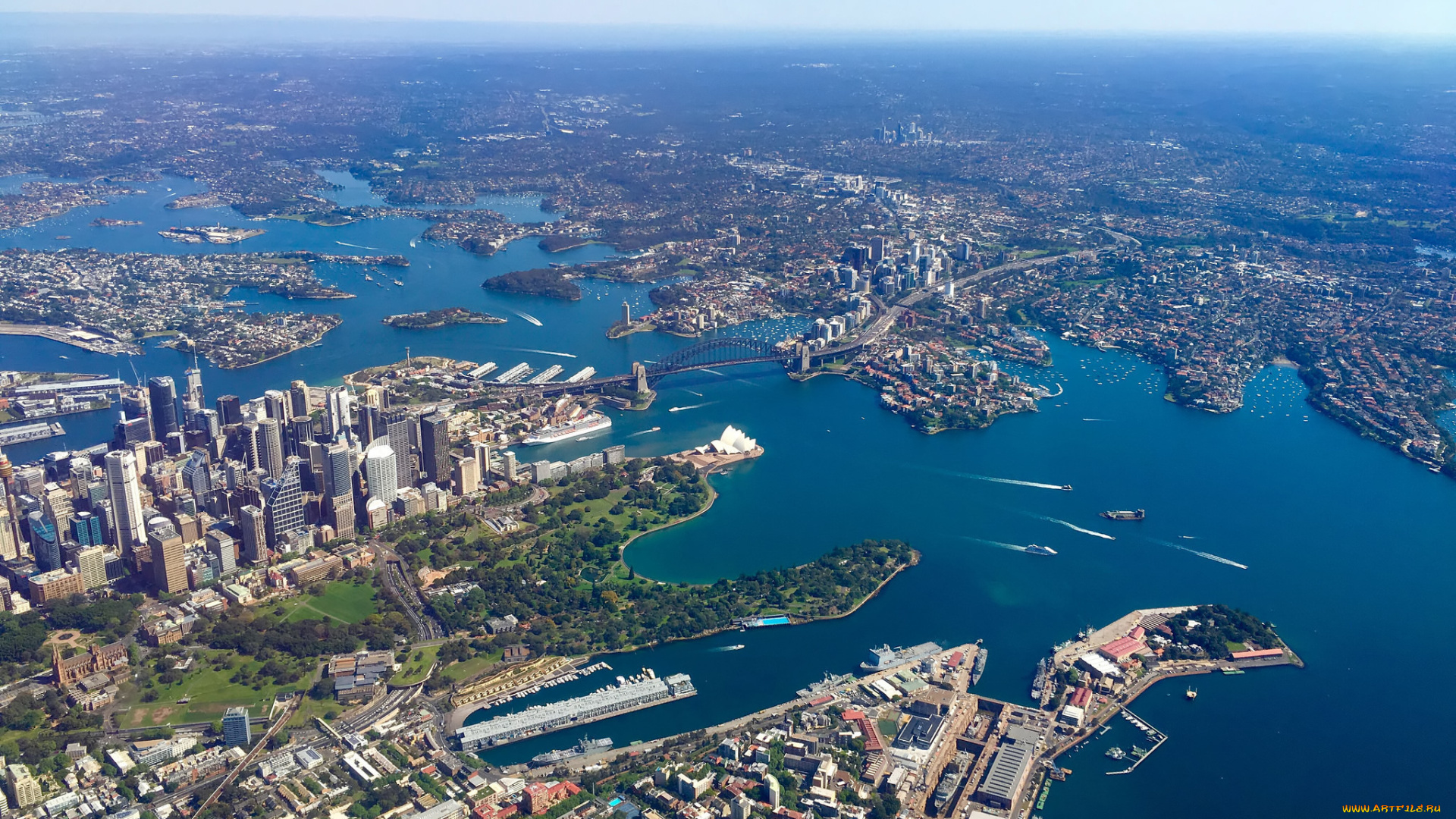 города, -, панорамы, панорама, город, вид, сверху