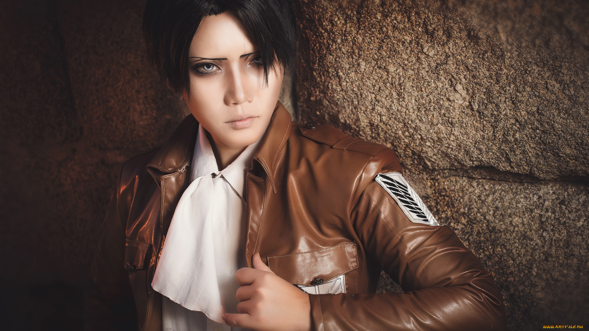 разное, cosplay, , косплей, атака, титанов, аниме, взгляд, леви, парень