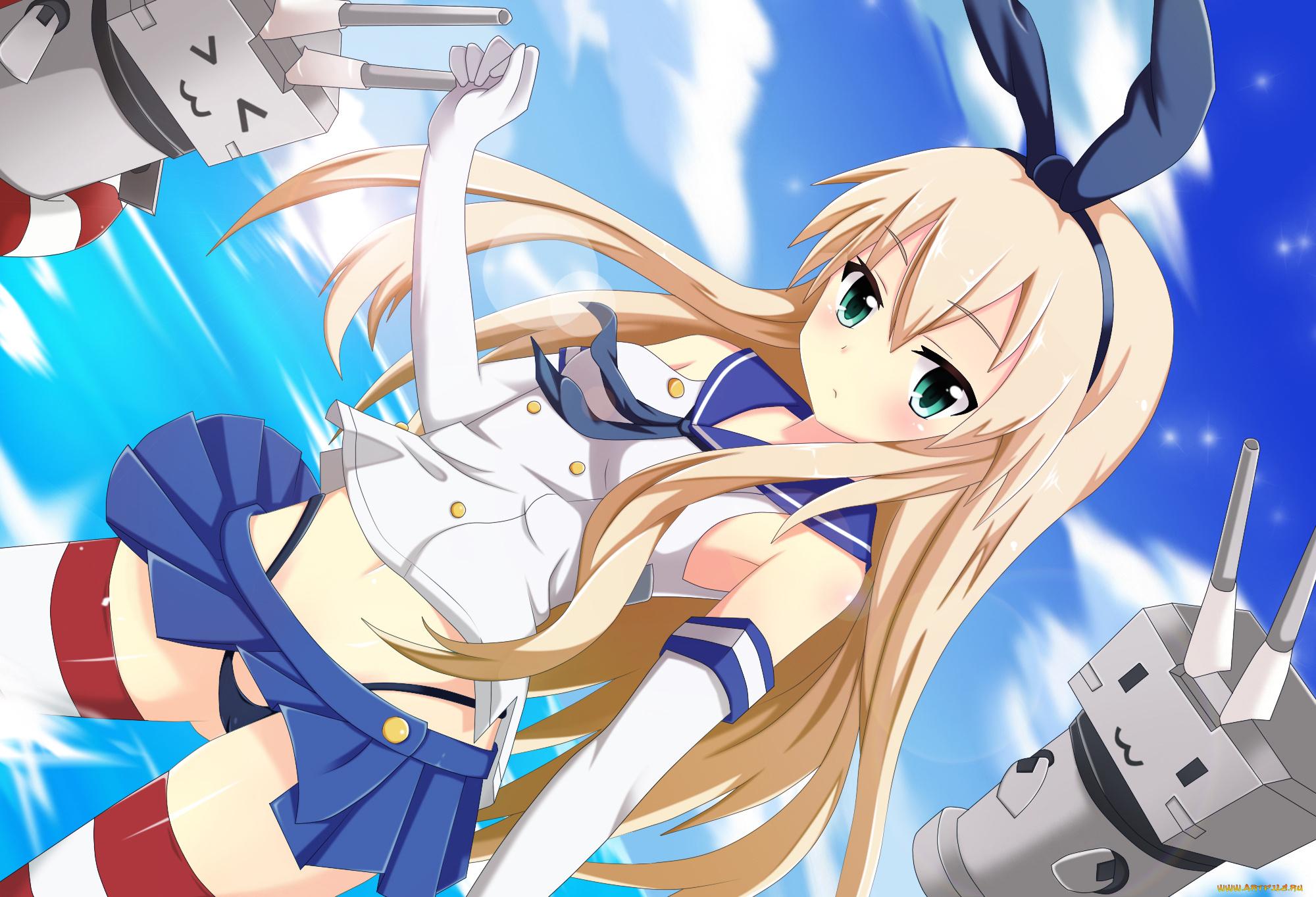 аниме, kantai, collection, девочка, арт, nugi, armenci, kancolle, shimakaze, rensouhou-chan, kantai, collection