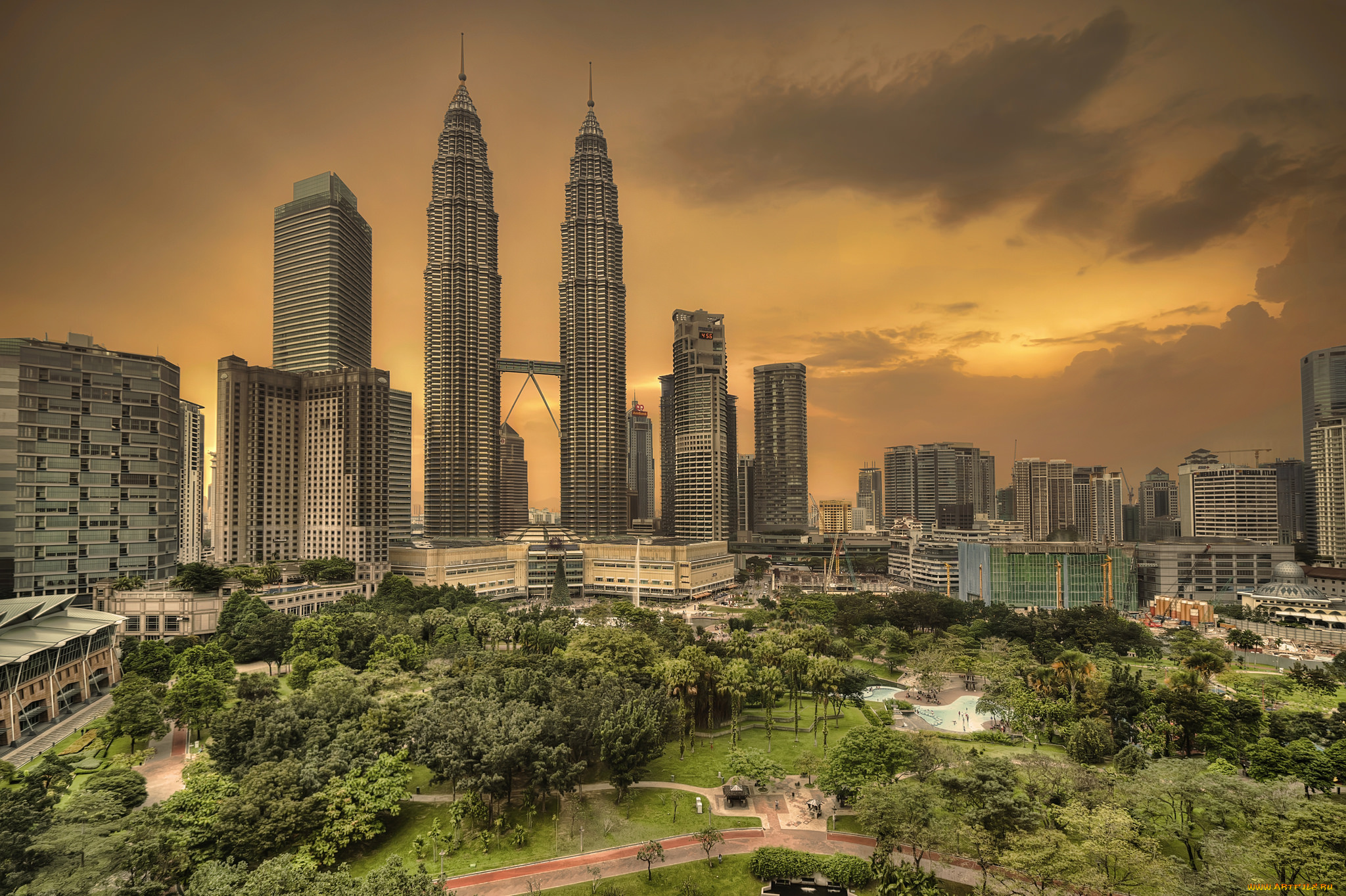 petronas, towers, города, куала-лумпур, , малайзия, башни, близнецы
