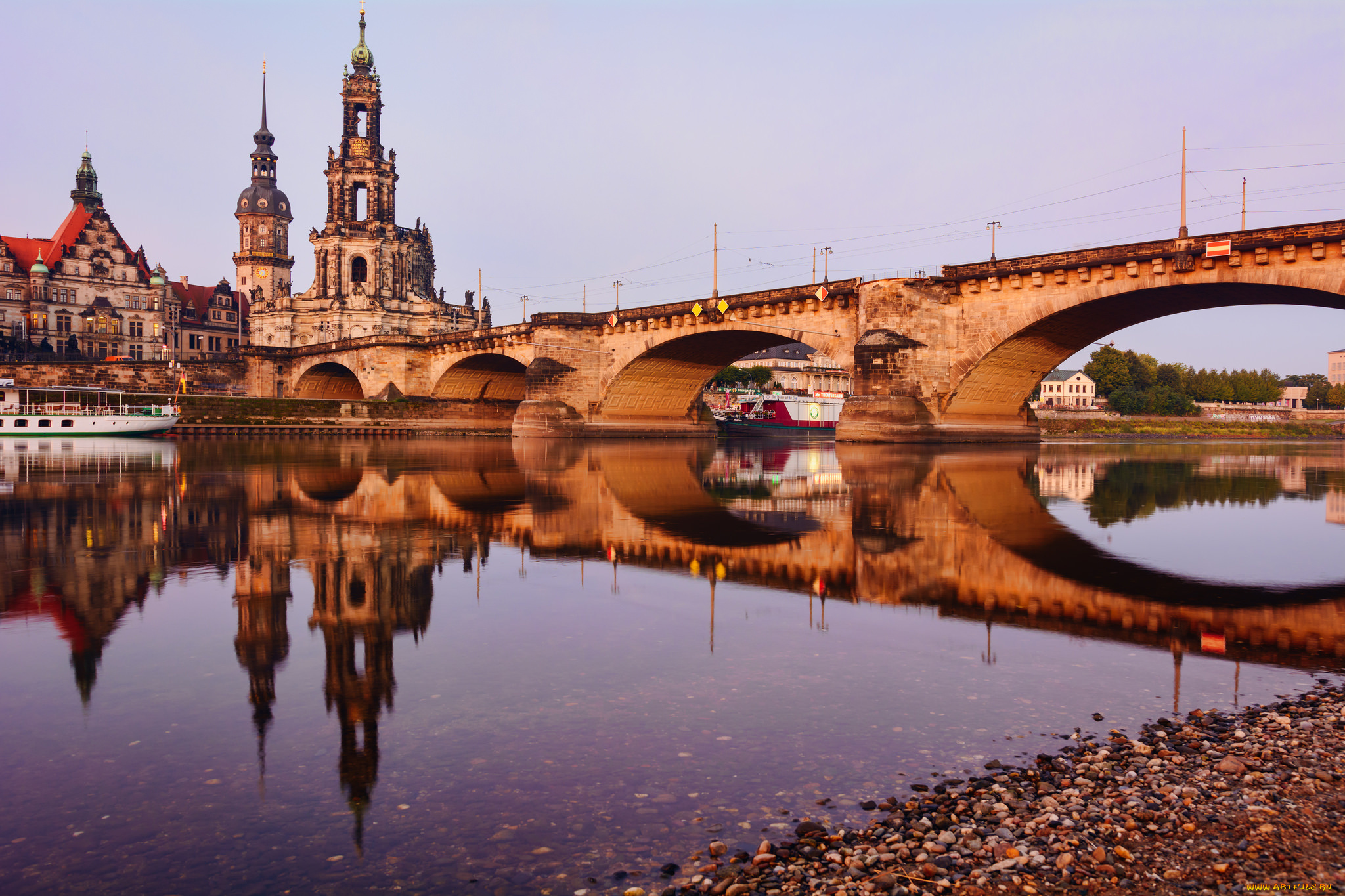 augustusbridge, dresden, города, дрезден, , германия, шпили, мост, река