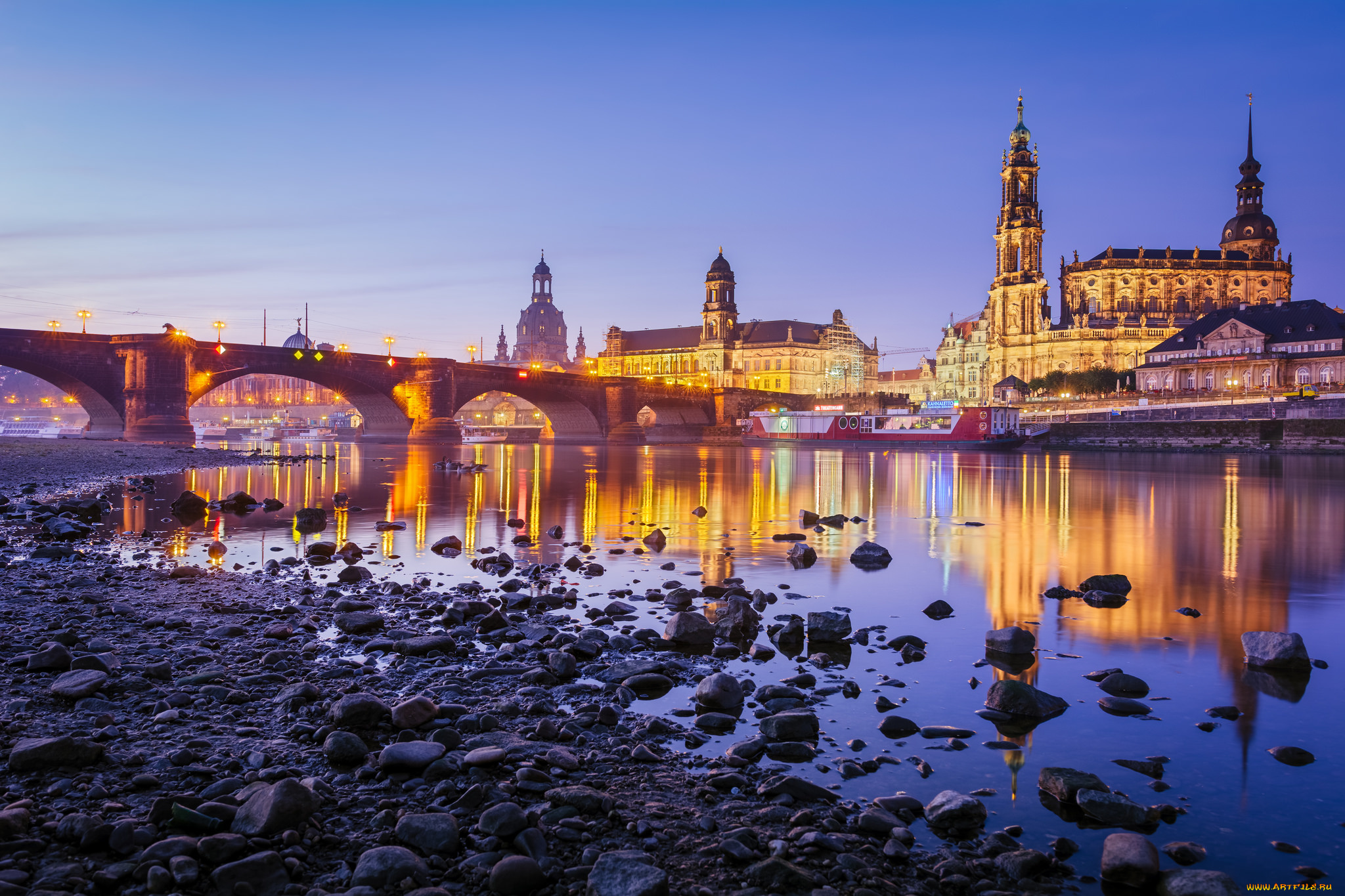 augustusbridge, dresden, города, дрезден, , германия, шпили, мост, река