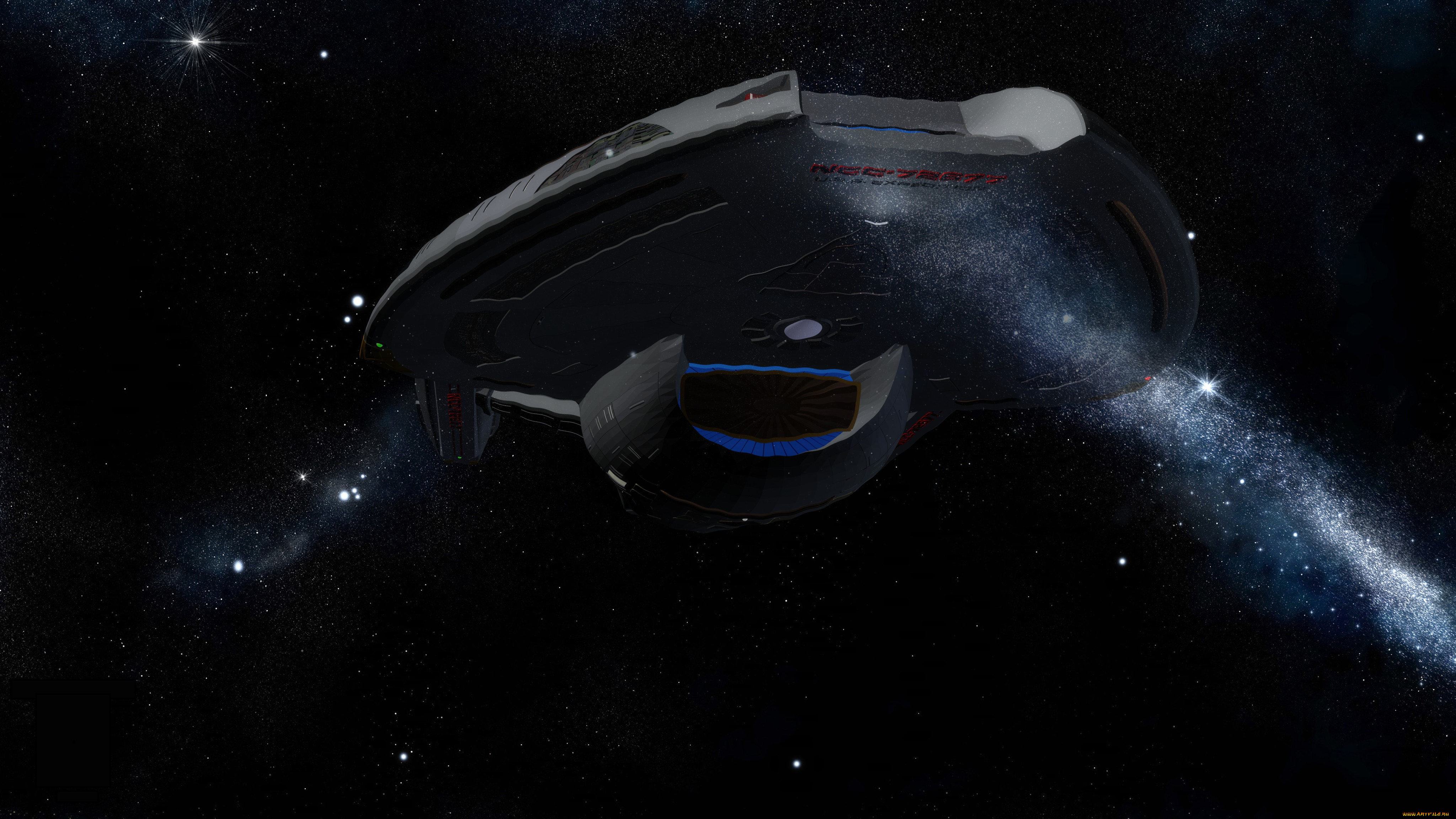 космос, арт, вселенная, полет, космический, корабль, звезды