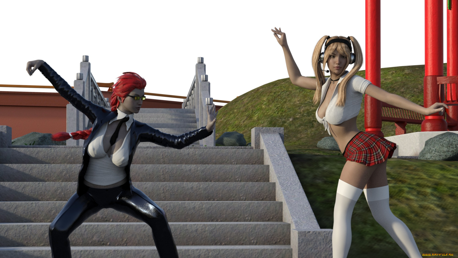 3д, графика, люди, , people, девушки, взгляд, фон