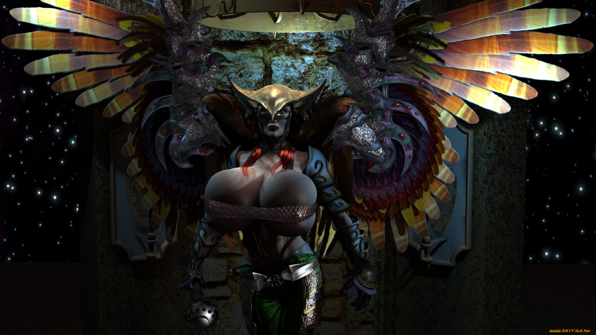 3д, графика, существа, , creatures, фон, взгляд, девушка