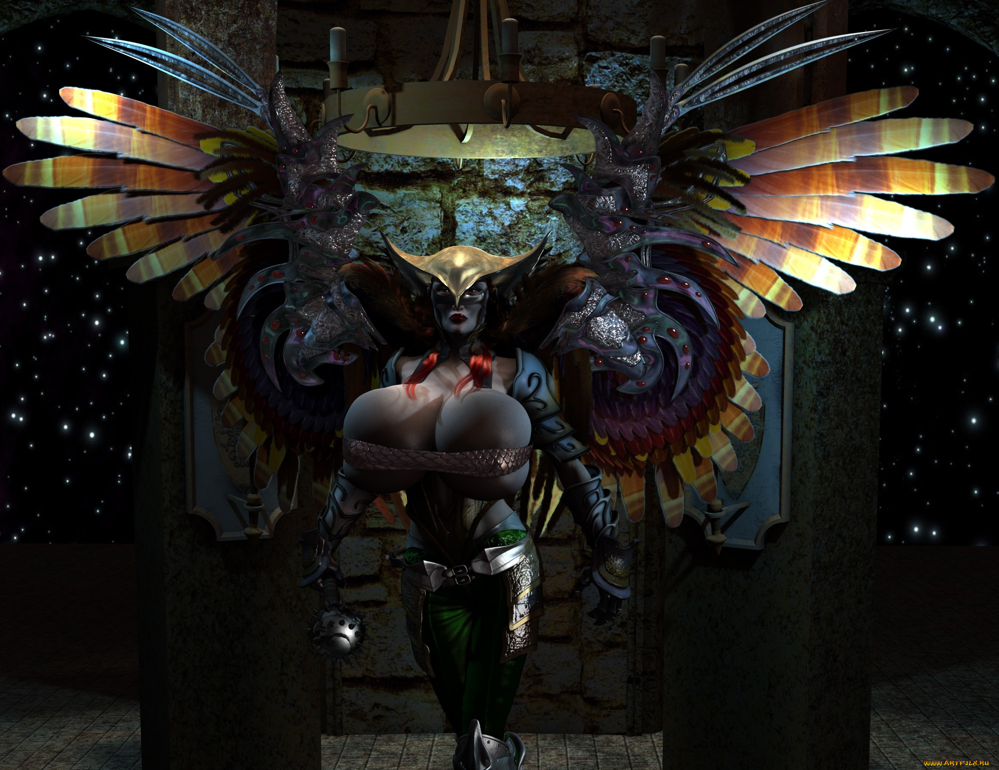 3д, графика, существа, , creatures, фон, взгляд, девушка