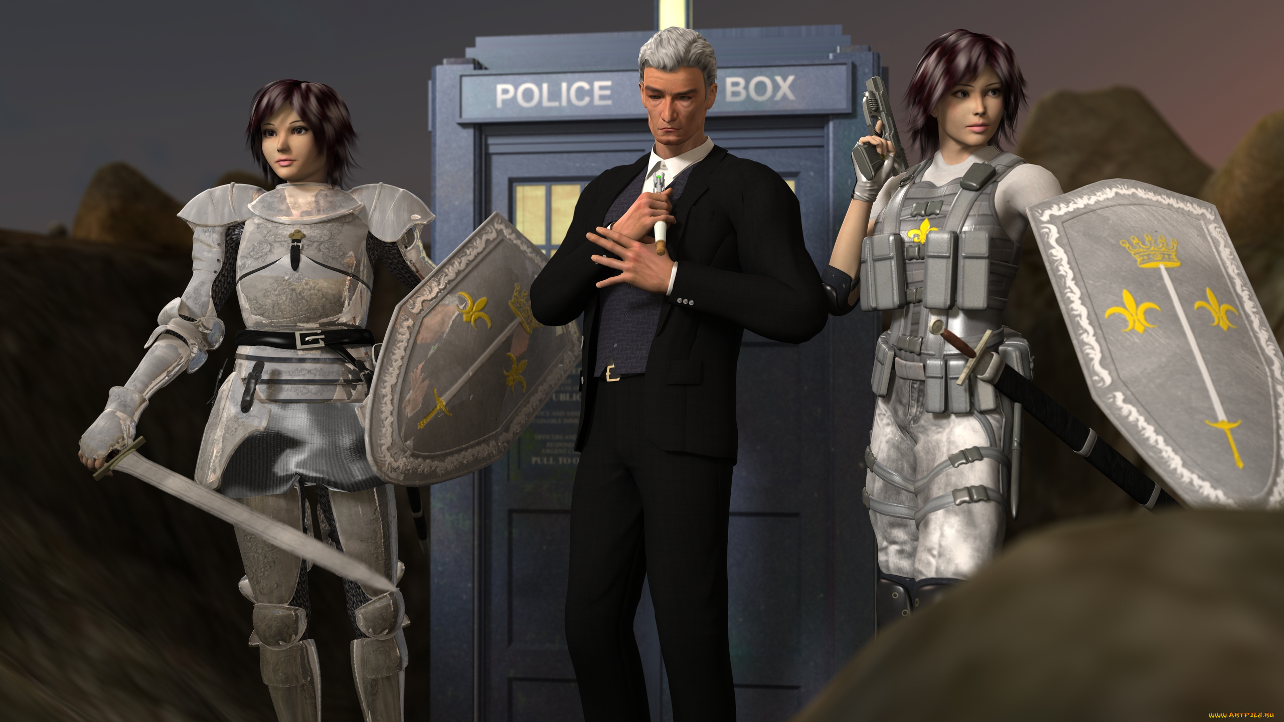 3д, графика, фантазия, , fantasy, фон, взгляд, девушки, оружие